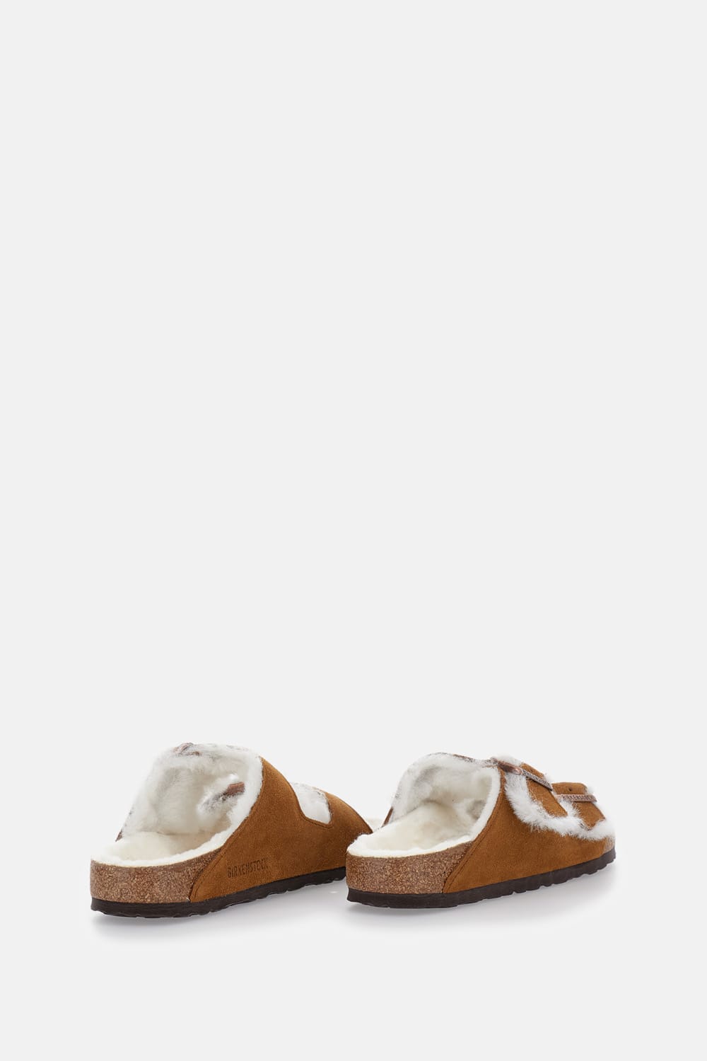 Birkenstock Arizona Shearling & Suede Sandals In Brown