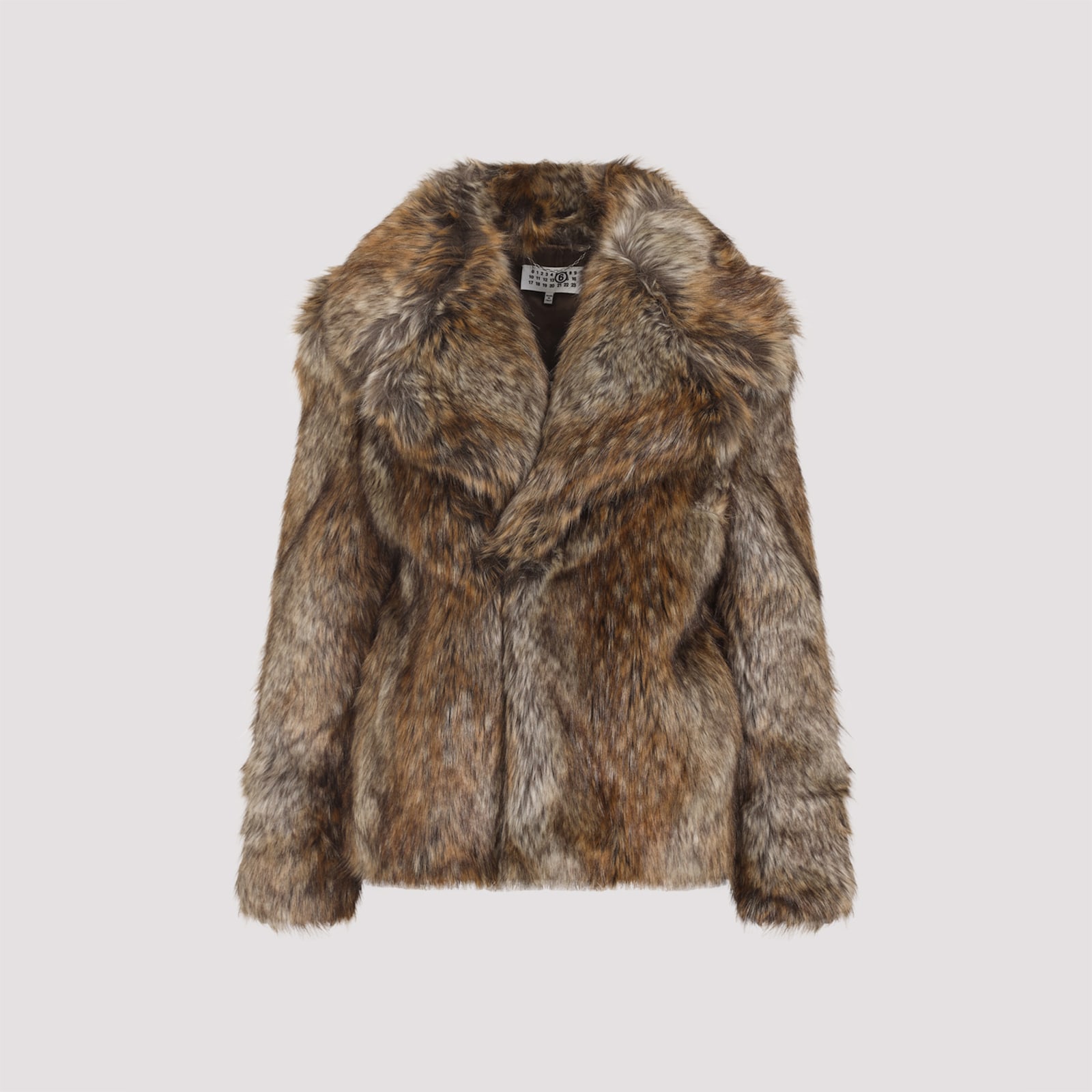 Mm6 Maison Margiela Acrylic Jacket Synthetic Fur In Brown