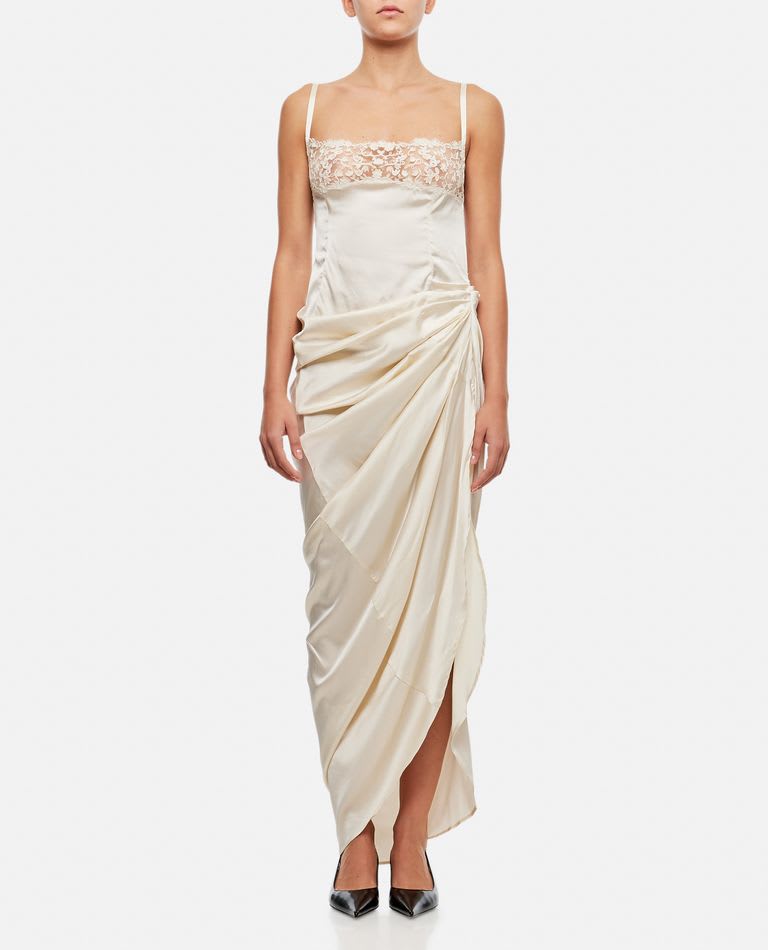 Jacquemus Off-white Les Sculptures 'la Saudade Longue Brodée' Maxi Dress In White
