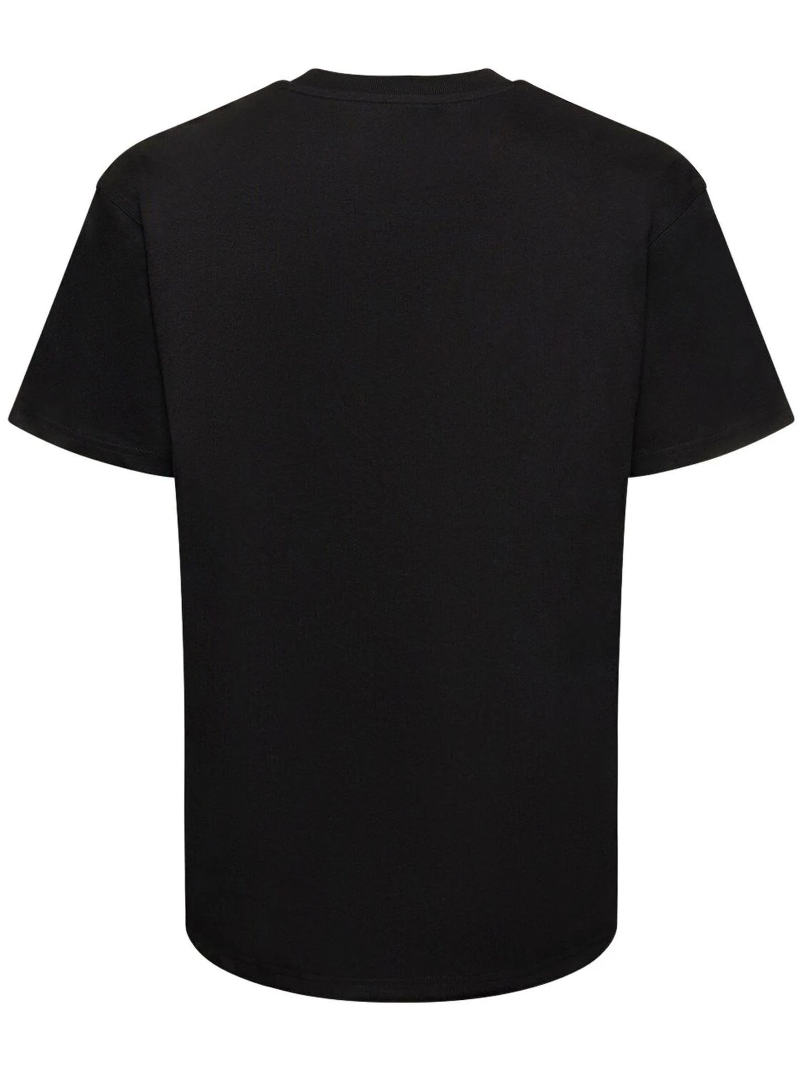Carhartt Black Cotton T-shirt With Gold Embroidered Logo In White