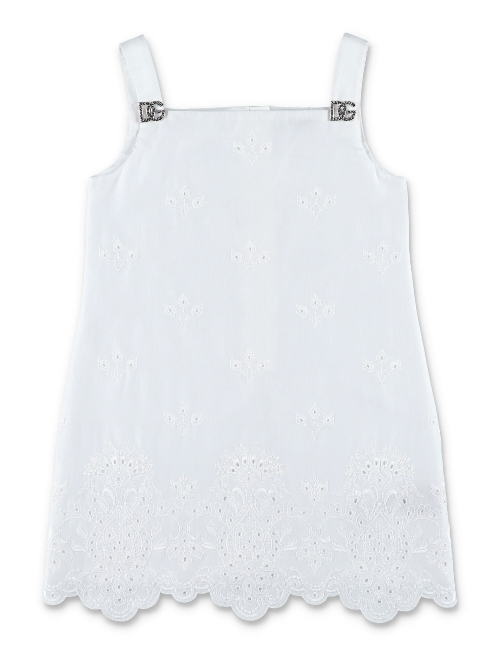 Dolce & Gabbana Mini Dress With Broderie Anglaise Detailing