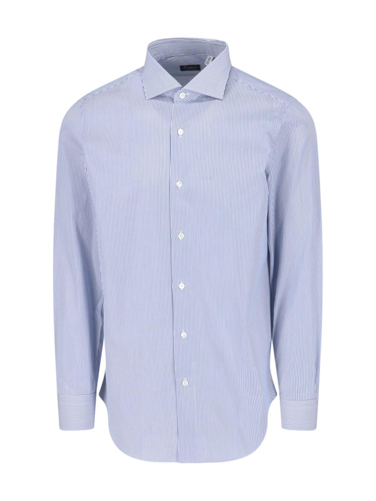 Finamore Striped Shirt In Light Blue