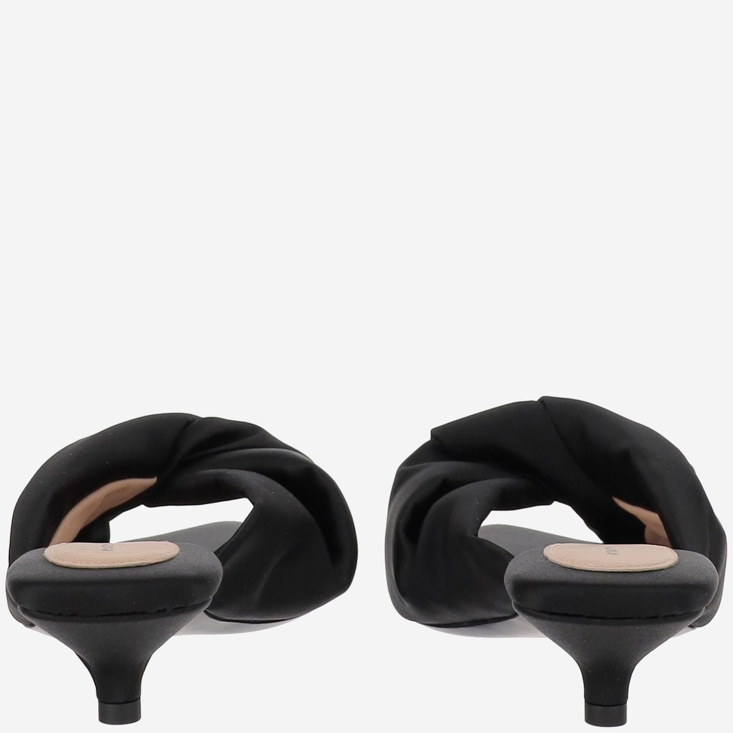 Shop Carven Satin Heeled Sandals In Black