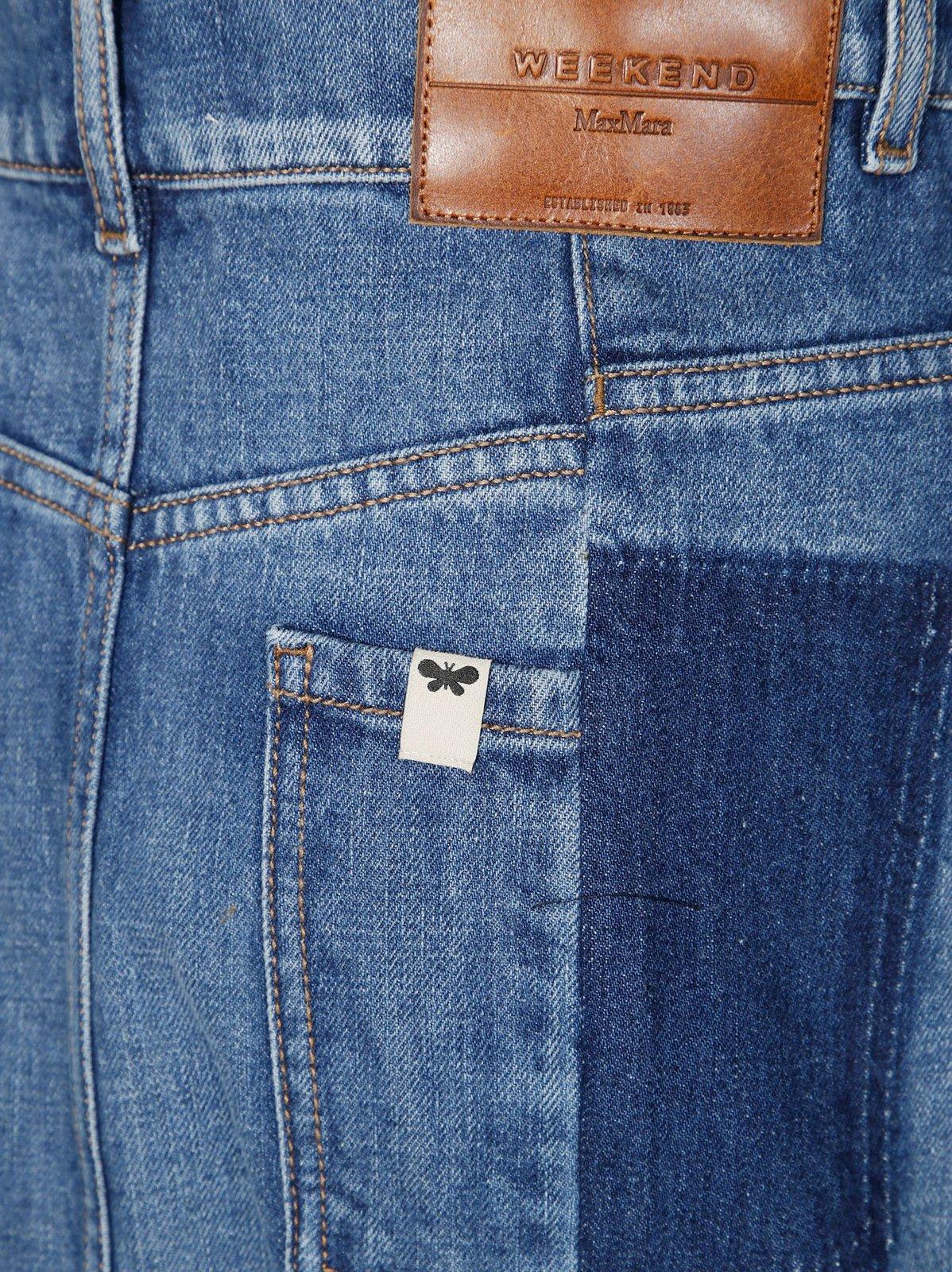 Weekend Max Mara Gesso Front Slit Denim Skirt In Medio Used