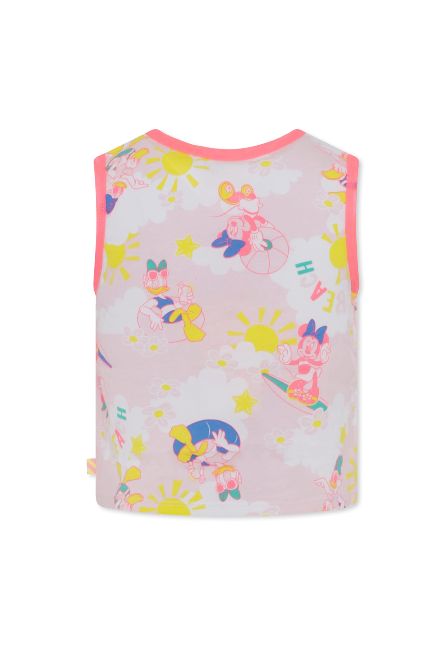Billieblush Pink Tank Top For Girl With Disney Print In Pink