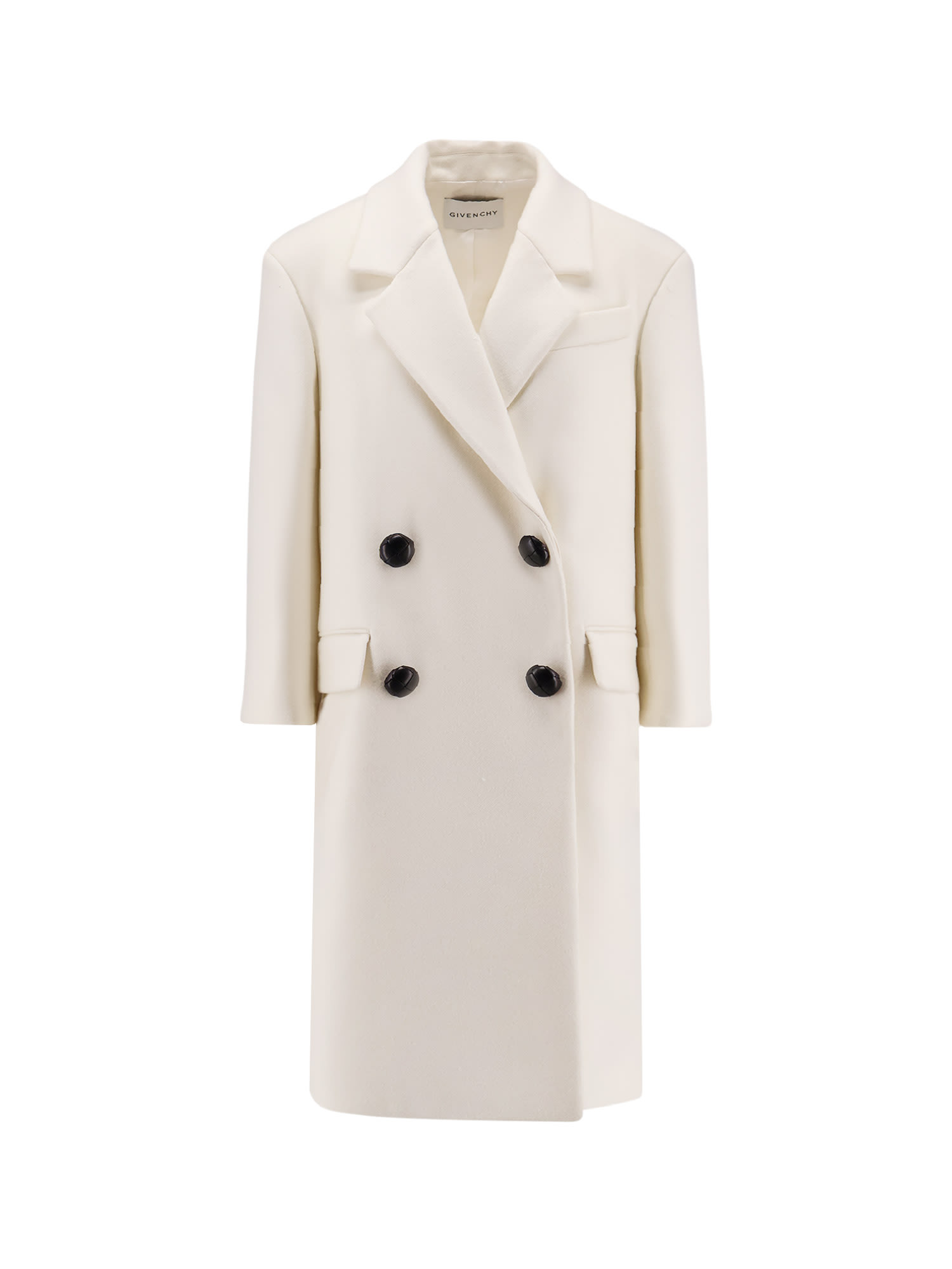 Givenchy Double-breasted Wool Coat In White