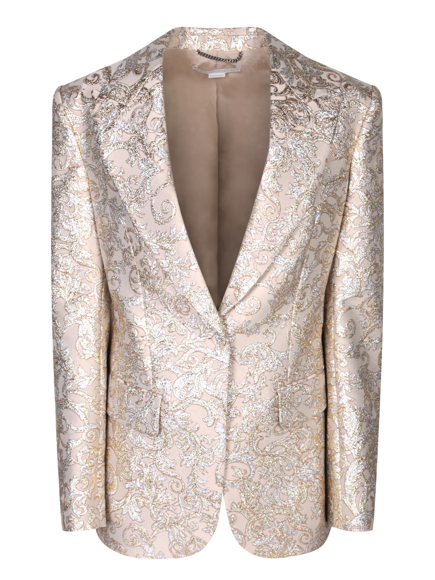 Stella Mccartney Single-breasted Gold Jacket In Metallic