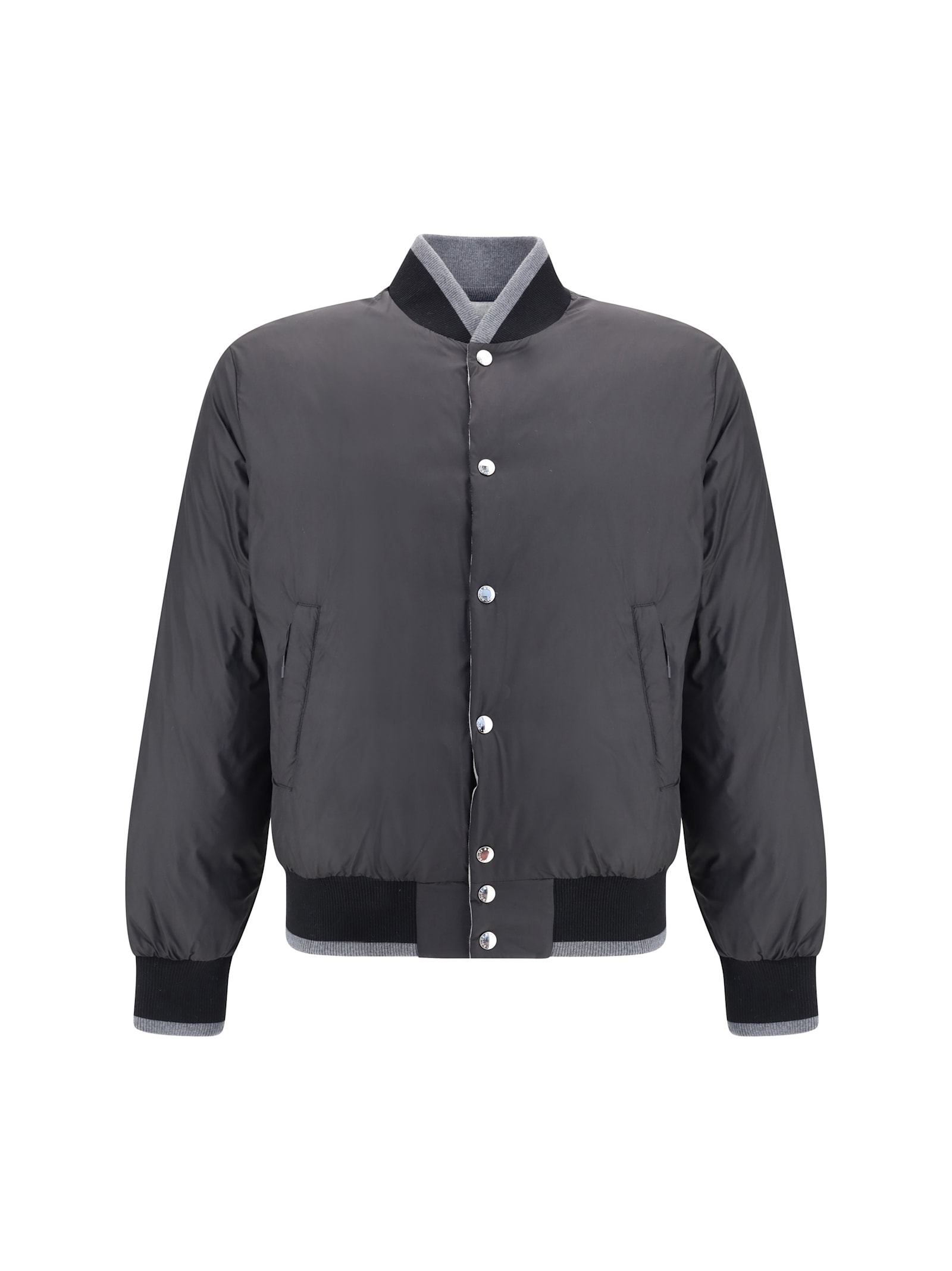 Dolce & Gabbana Reversible Flannel Outerwear Bomber Jackets Grey