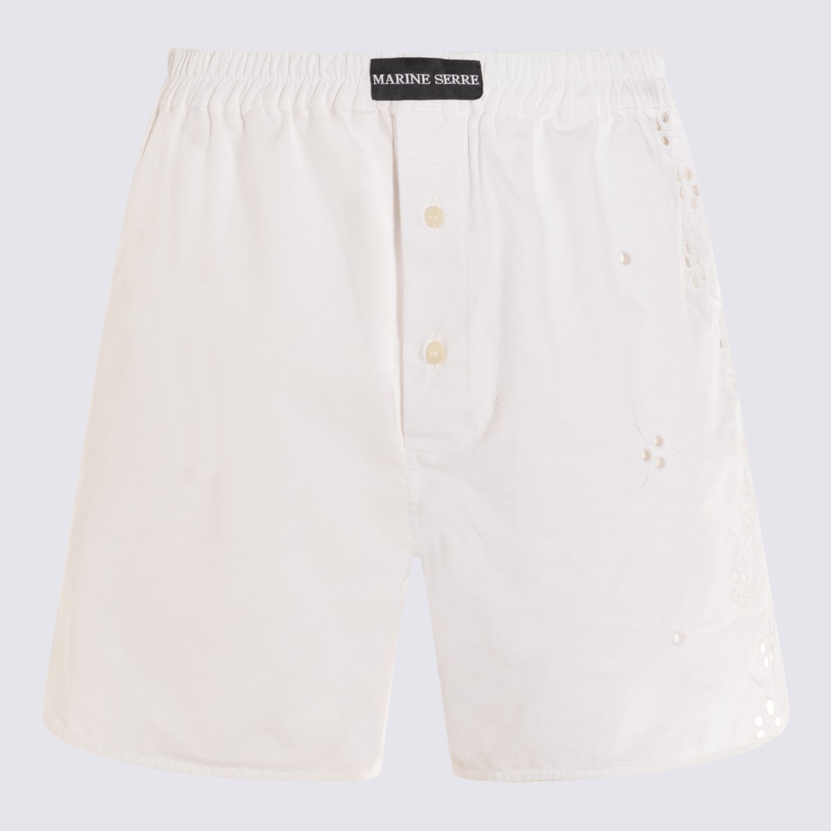 White Cotton Shorts
