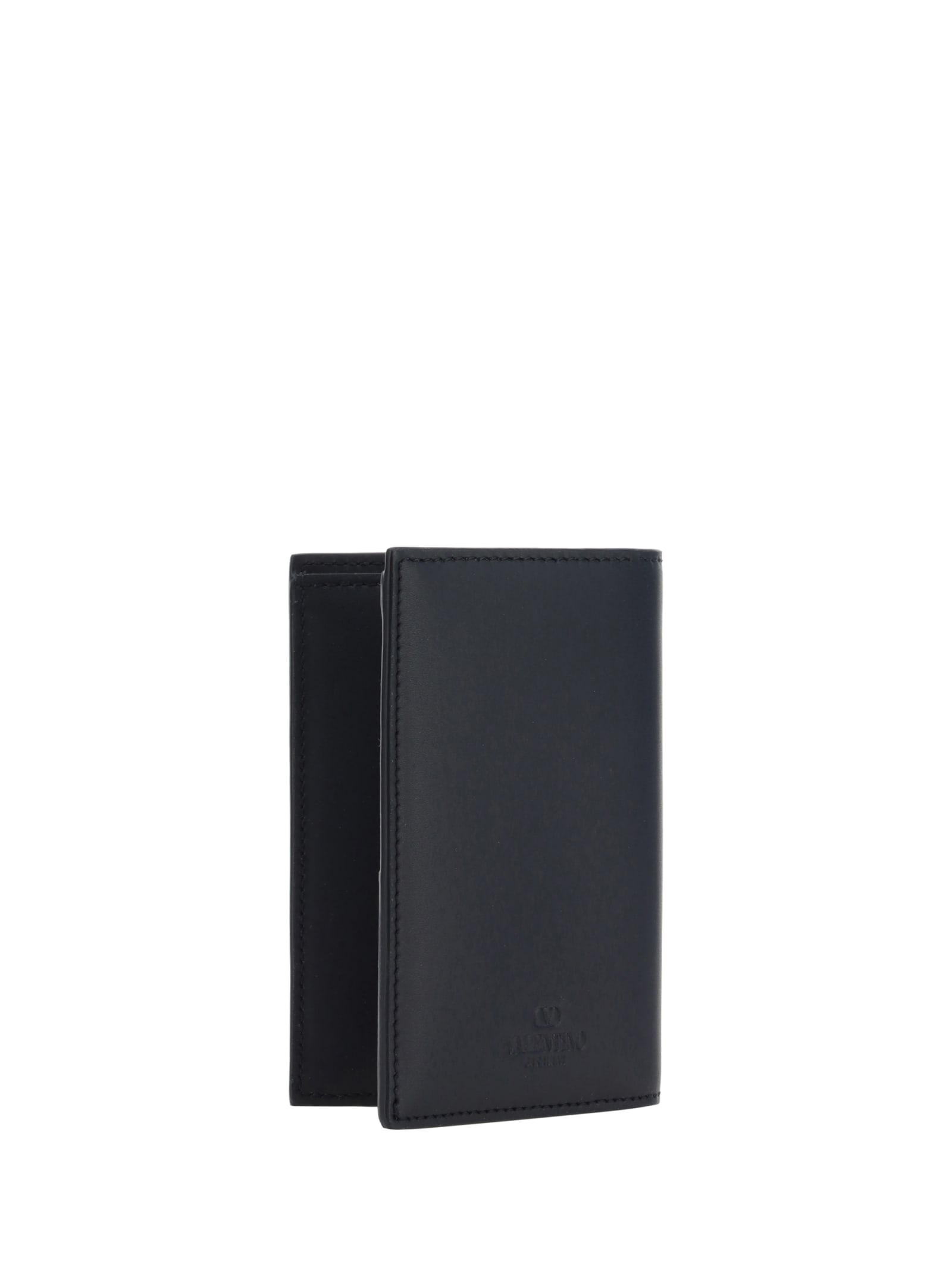 Shop Valentino Card Holder In Nero/bianco