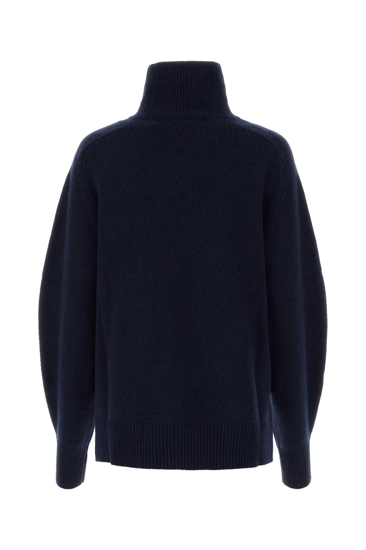 Shop Isabel Marant Midnight Blue Wool Blend Linelli Oversize Sweater