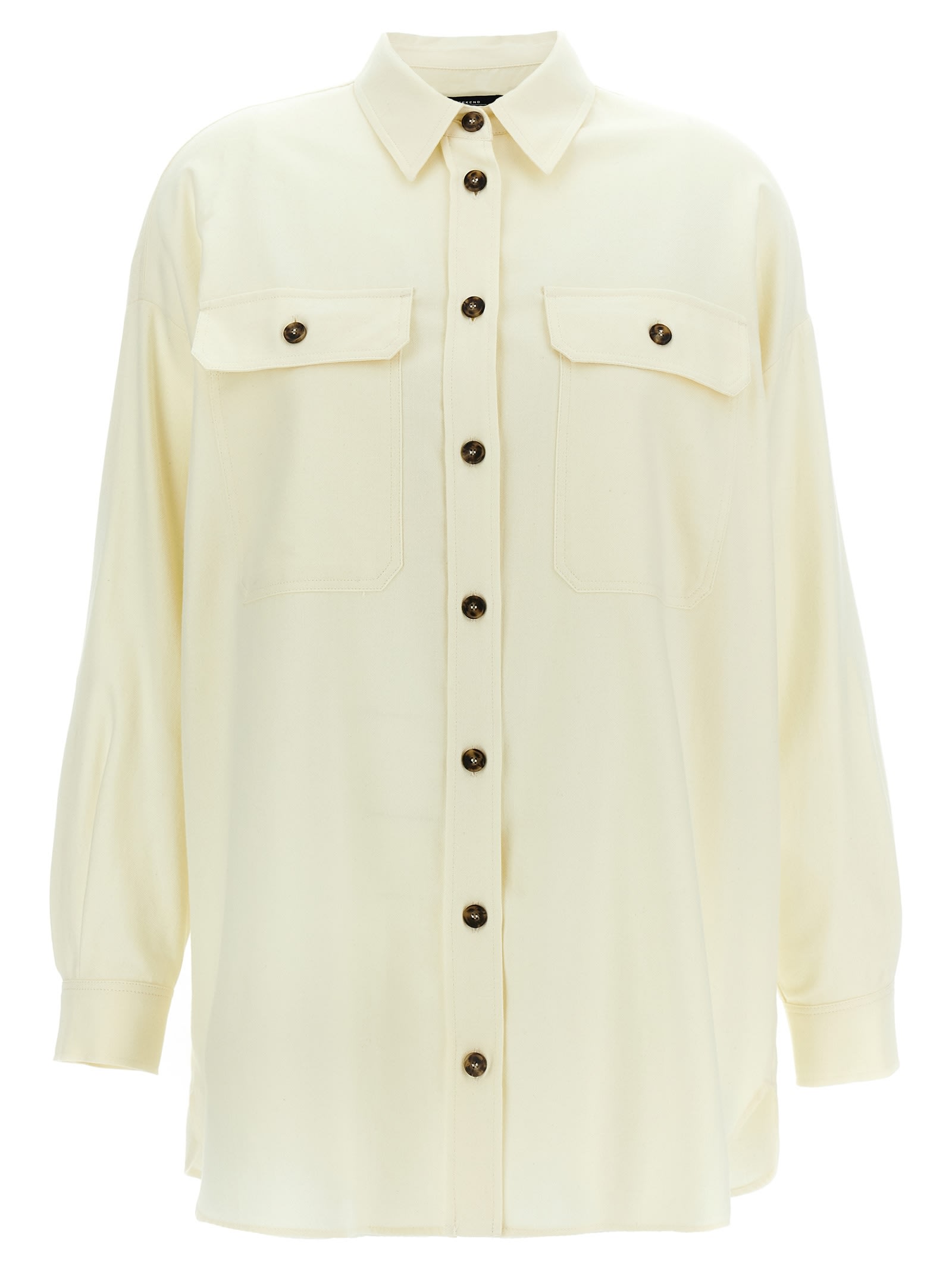 Weekend Max Mara Woman Shirt Ivory Size 10 Cotton In White