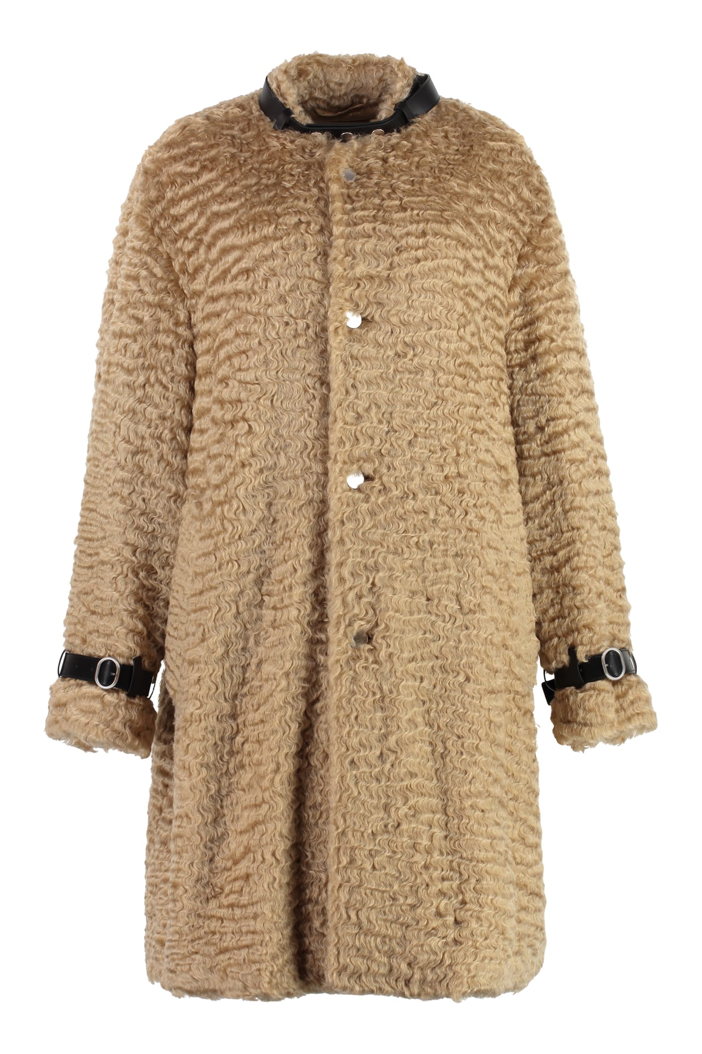 Shop Jil Sander Vegan Fur Coat In Beige