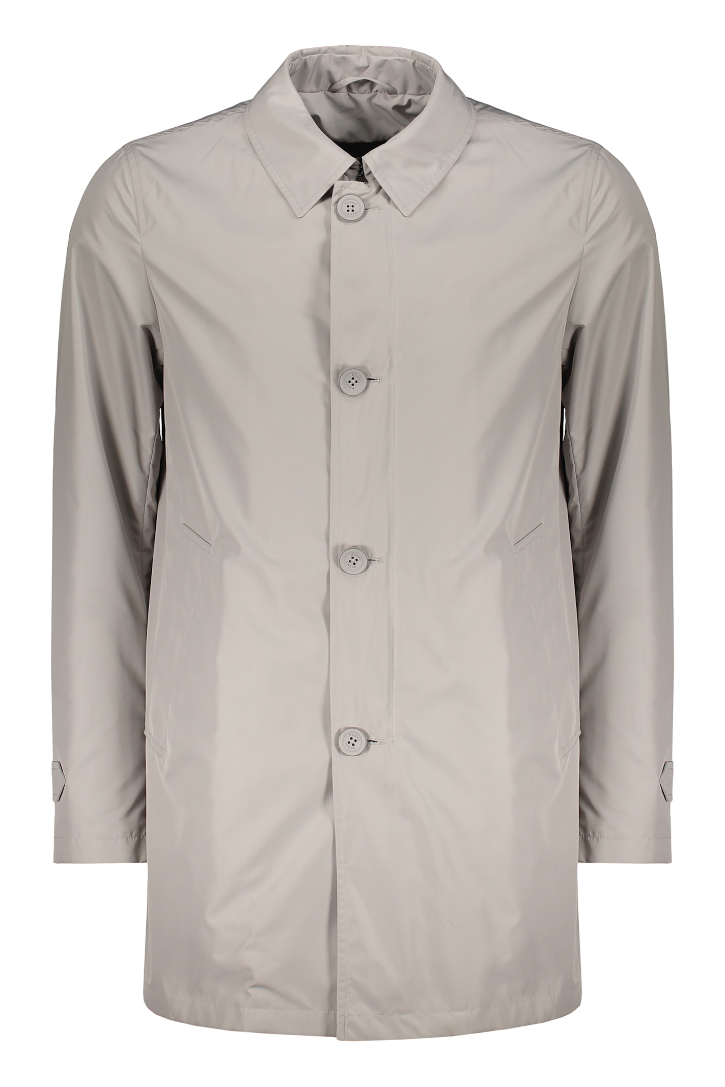 Herno Techno Fabric Raincoat In Grey