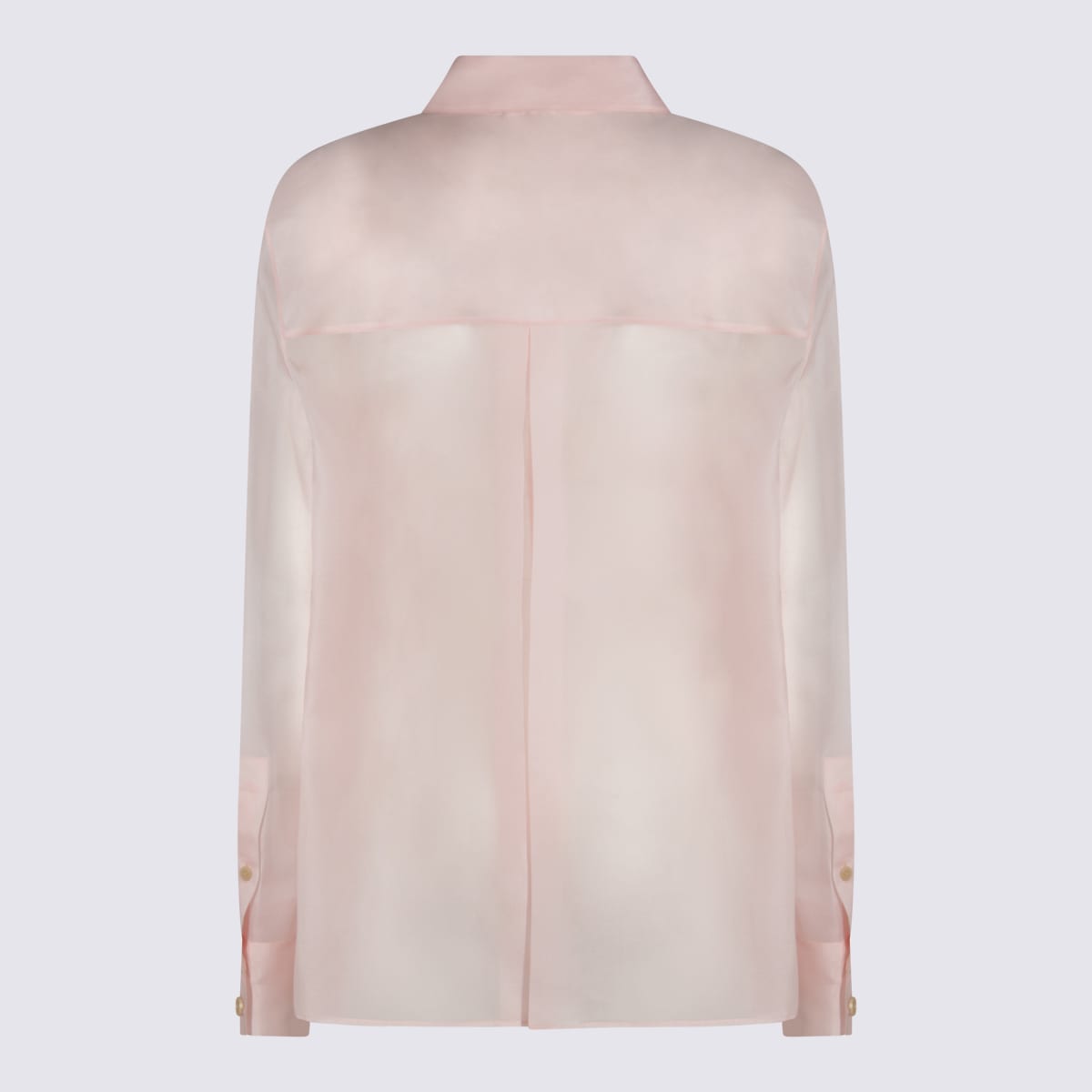 Khaite Yatty Silk-organza Shirt In Pink