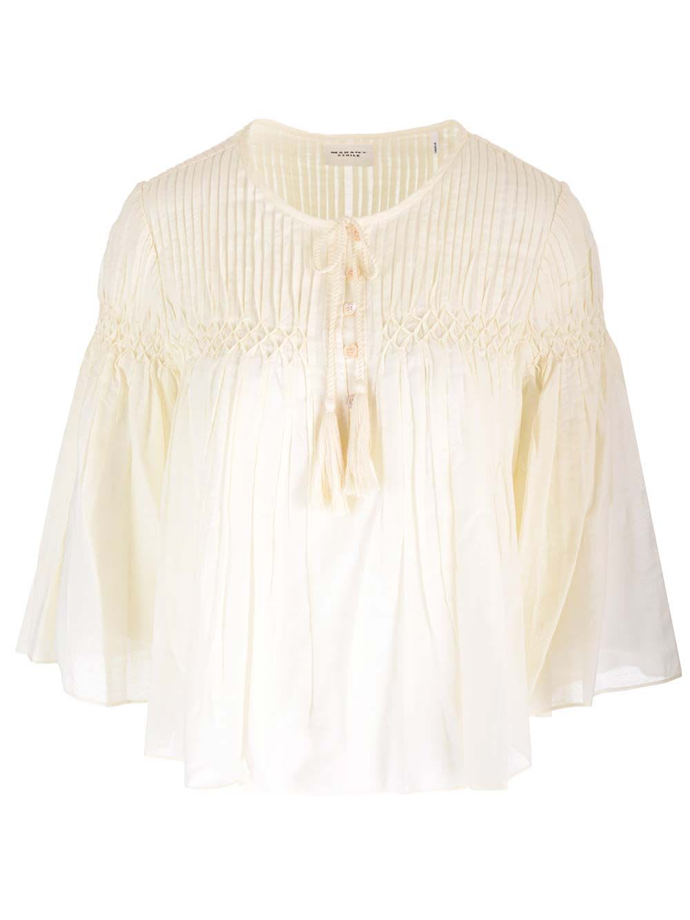 Shop Marant Etoile Axeliana Blouse In Ecru In White