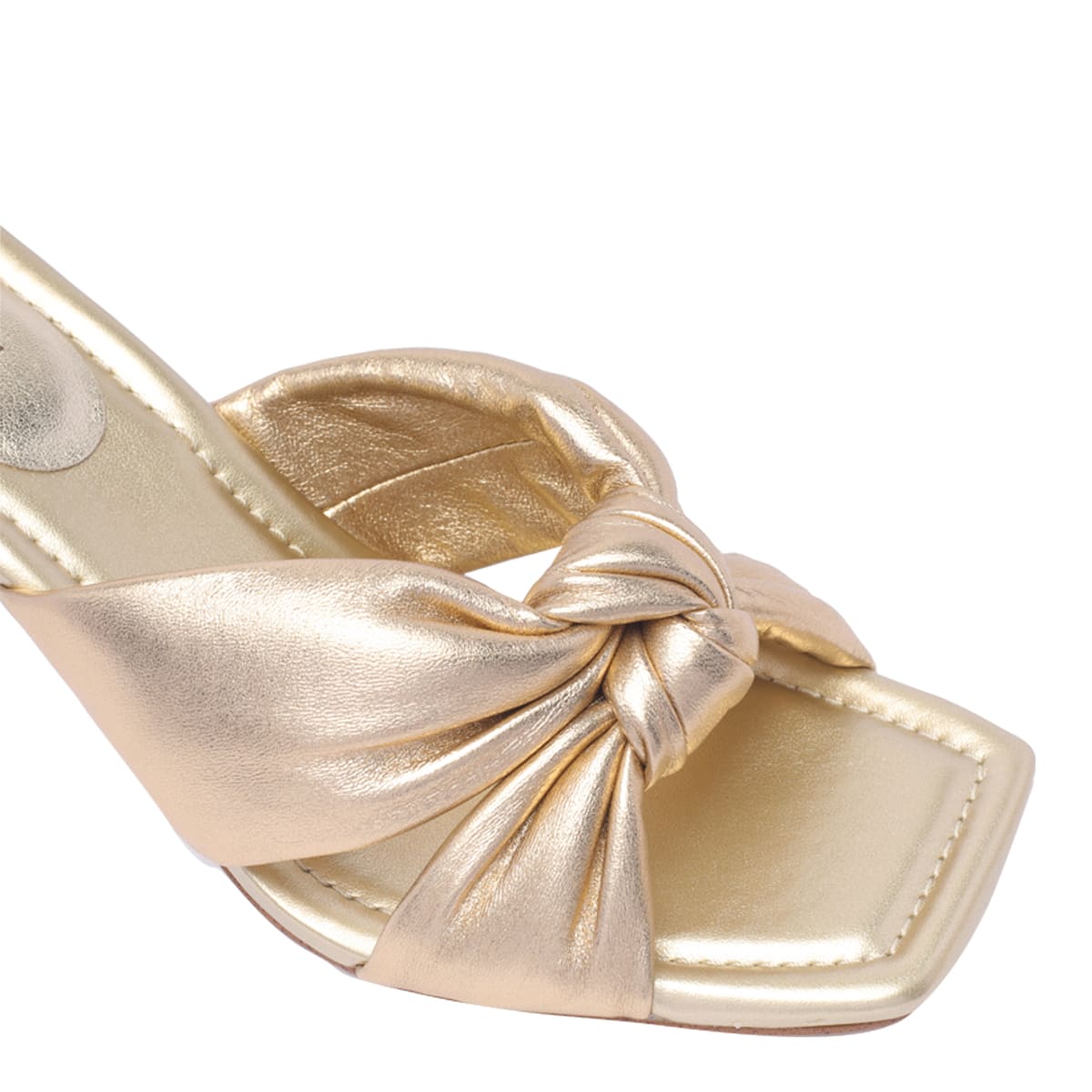 Shop Michael Kors Elena Heleed Sandals  In Gold