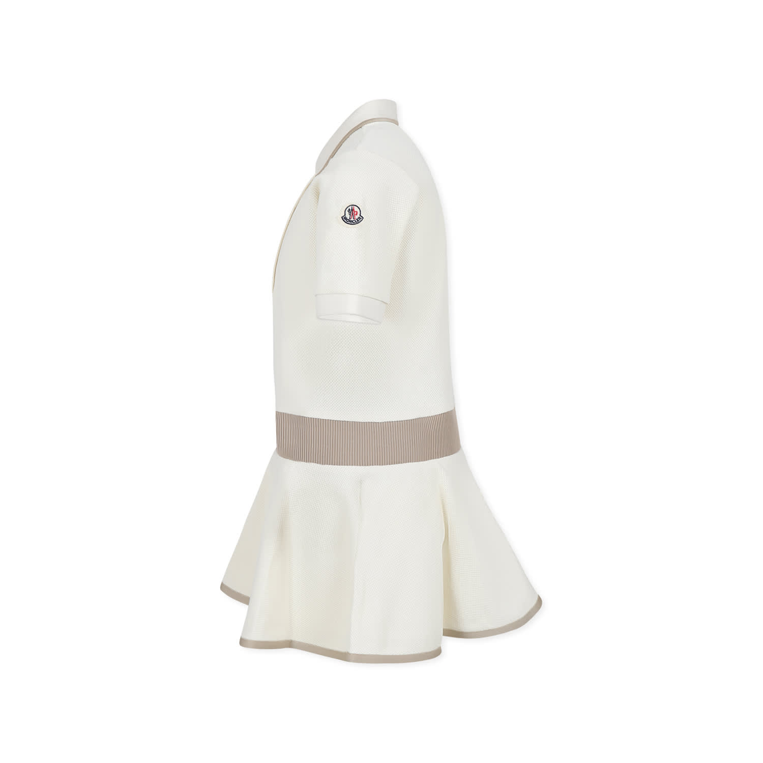 Moncler Robe Polo En Piqué In Ivory