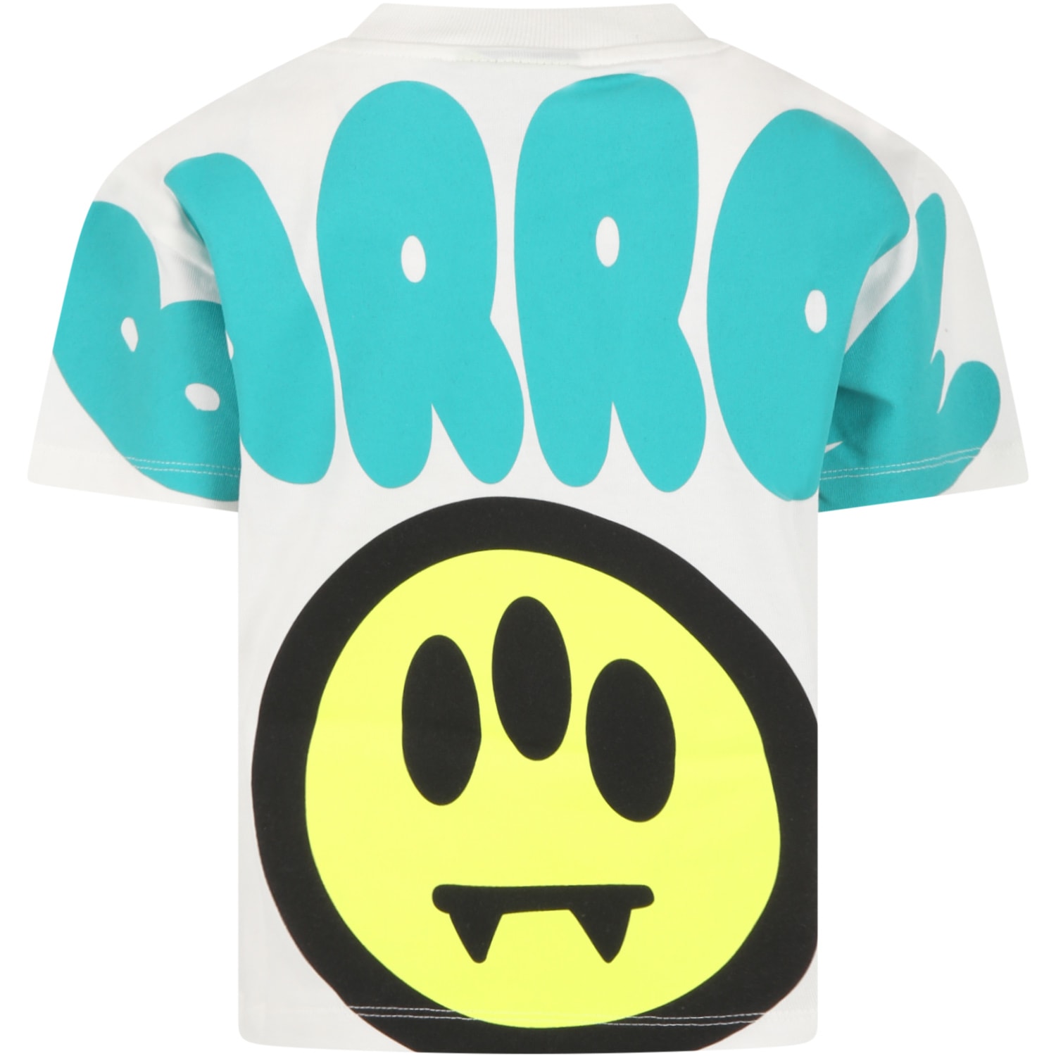 Barrow White T-shirt For Kids With Logo And Iconic Smiley