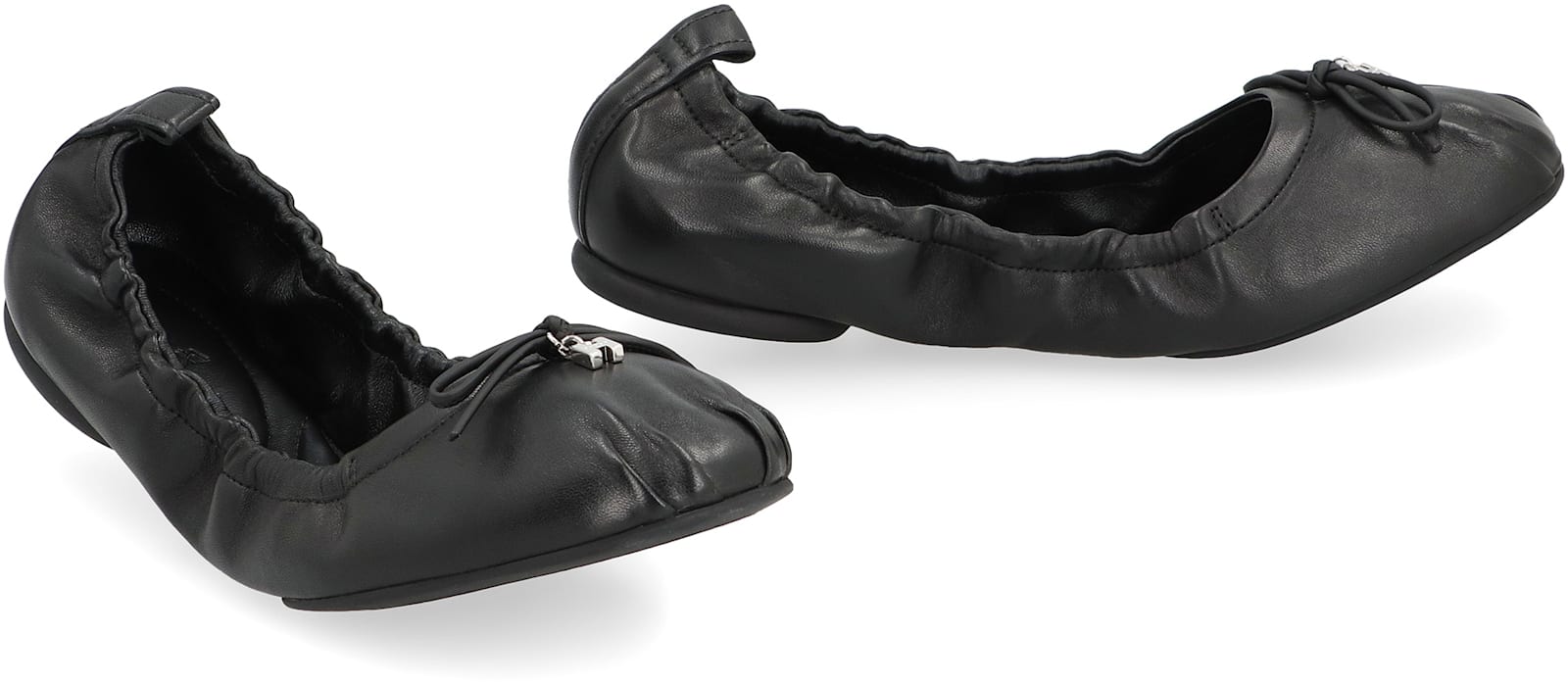 Hogan 'h684' Leather Ballerinas In Black