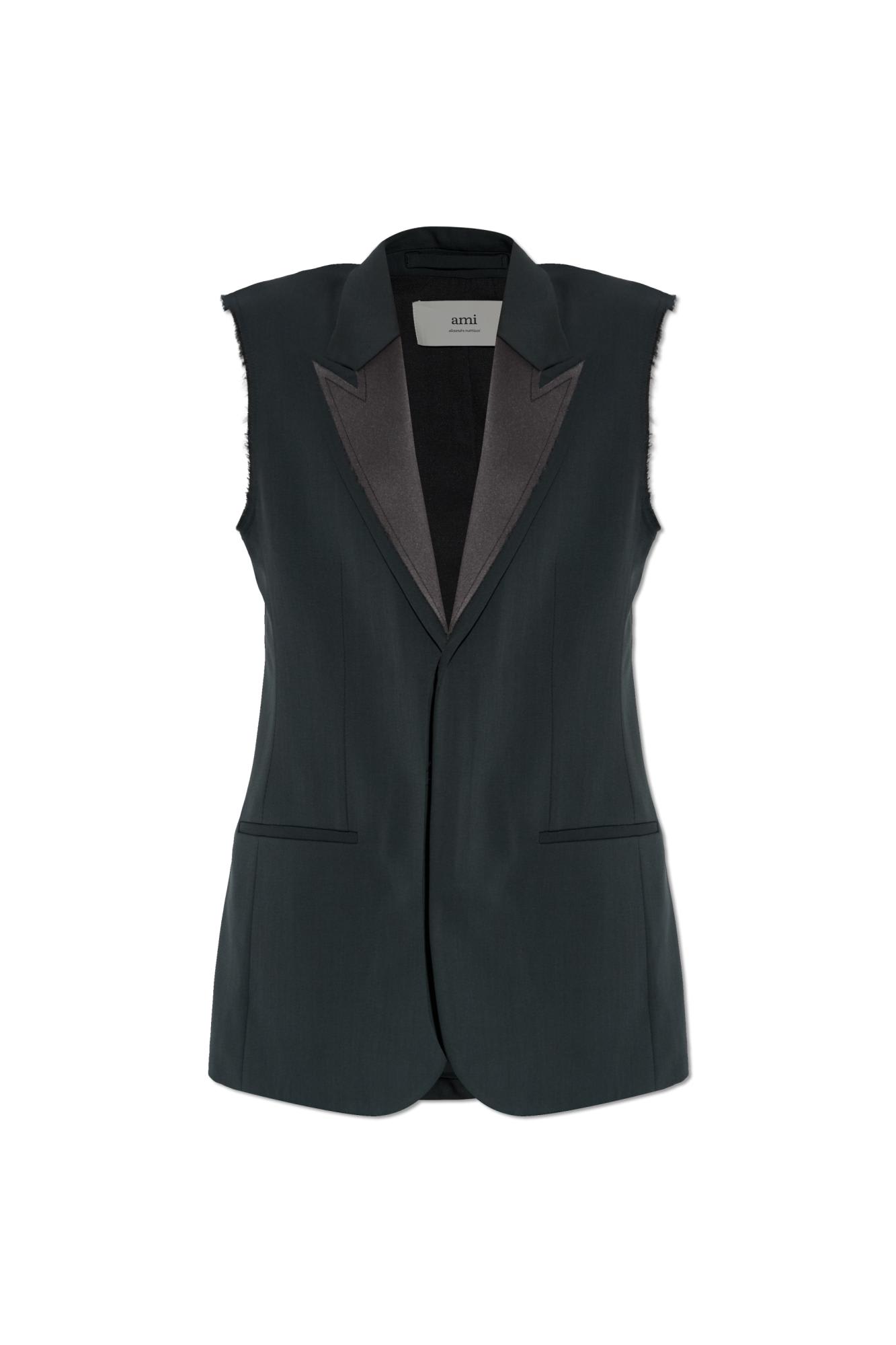 Ami Alexandre Mattiussi Wool Vest In Gray