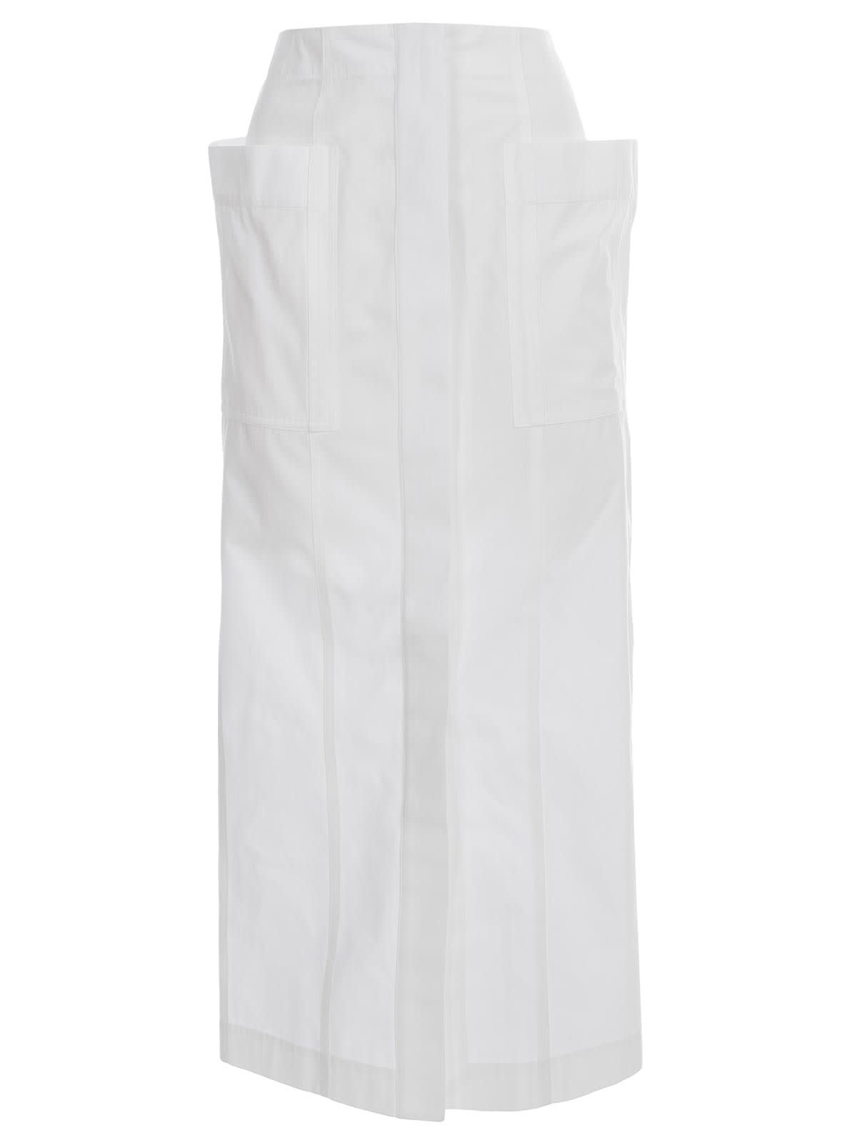 JACQUEMUS LA JUPE BASTIDE MIDI SKIRT,201SK08.201 22100 WHITE