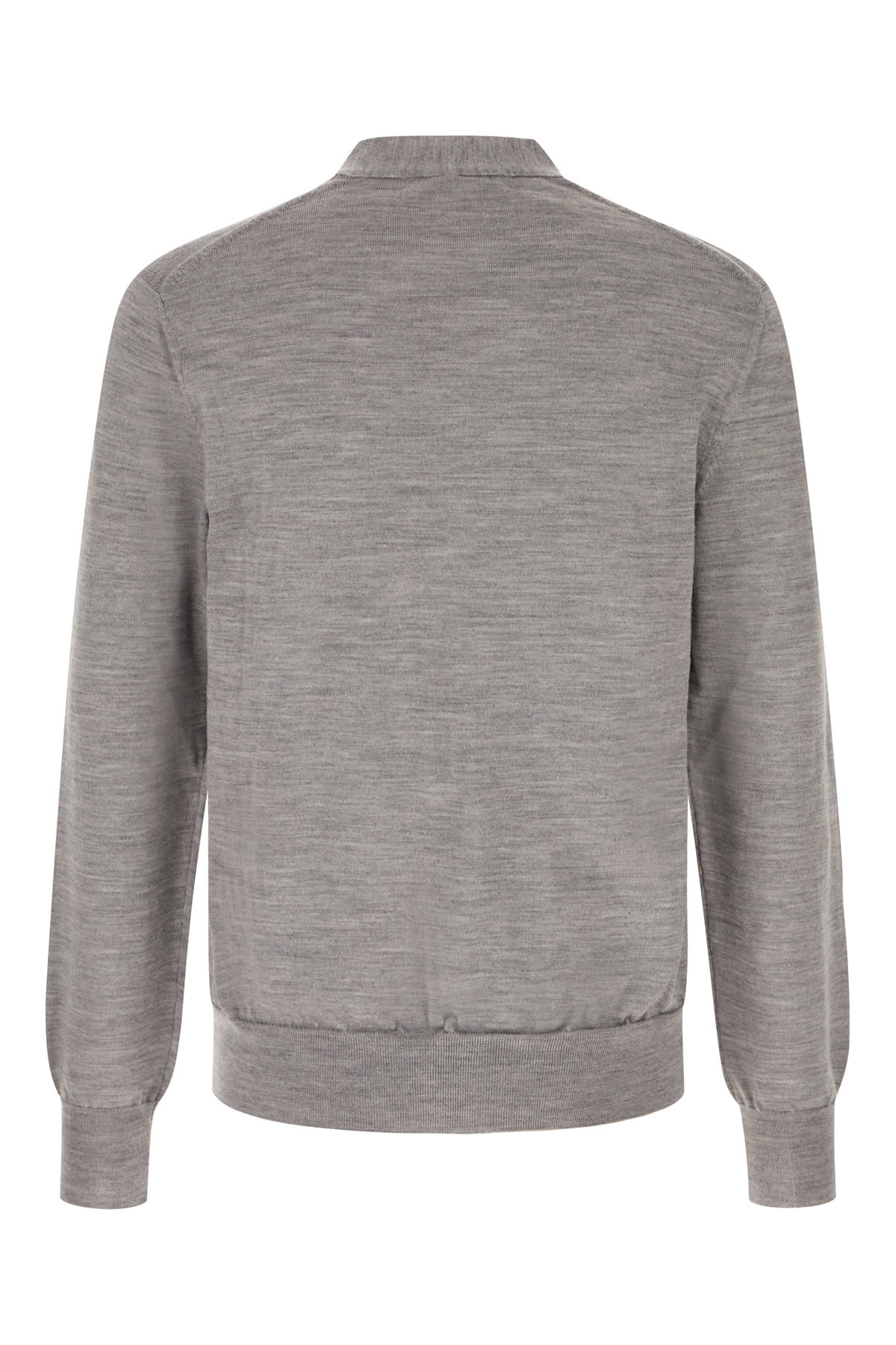 Shop Comme Des Garçons Shirt Melange Grey Wool Cardigan In 1