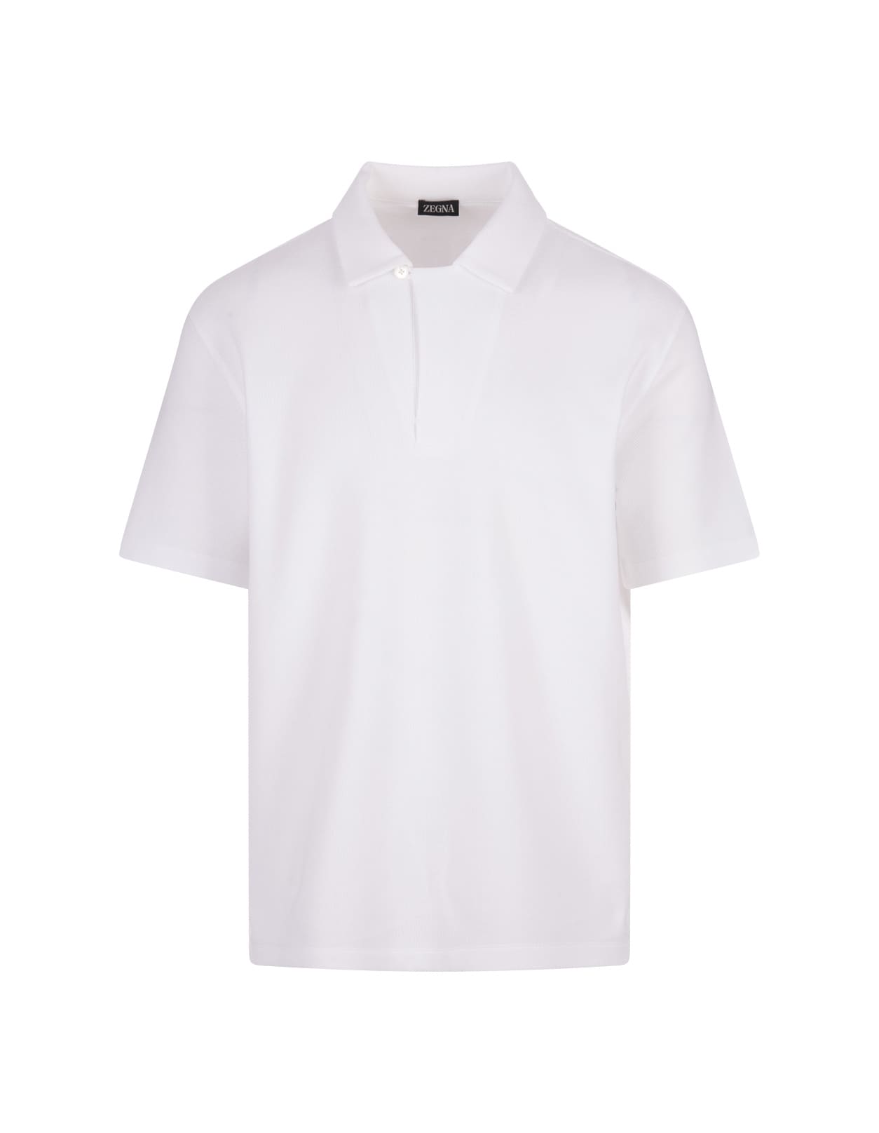 Shop Zegna White Honeycomb Cotton Polo Shirt