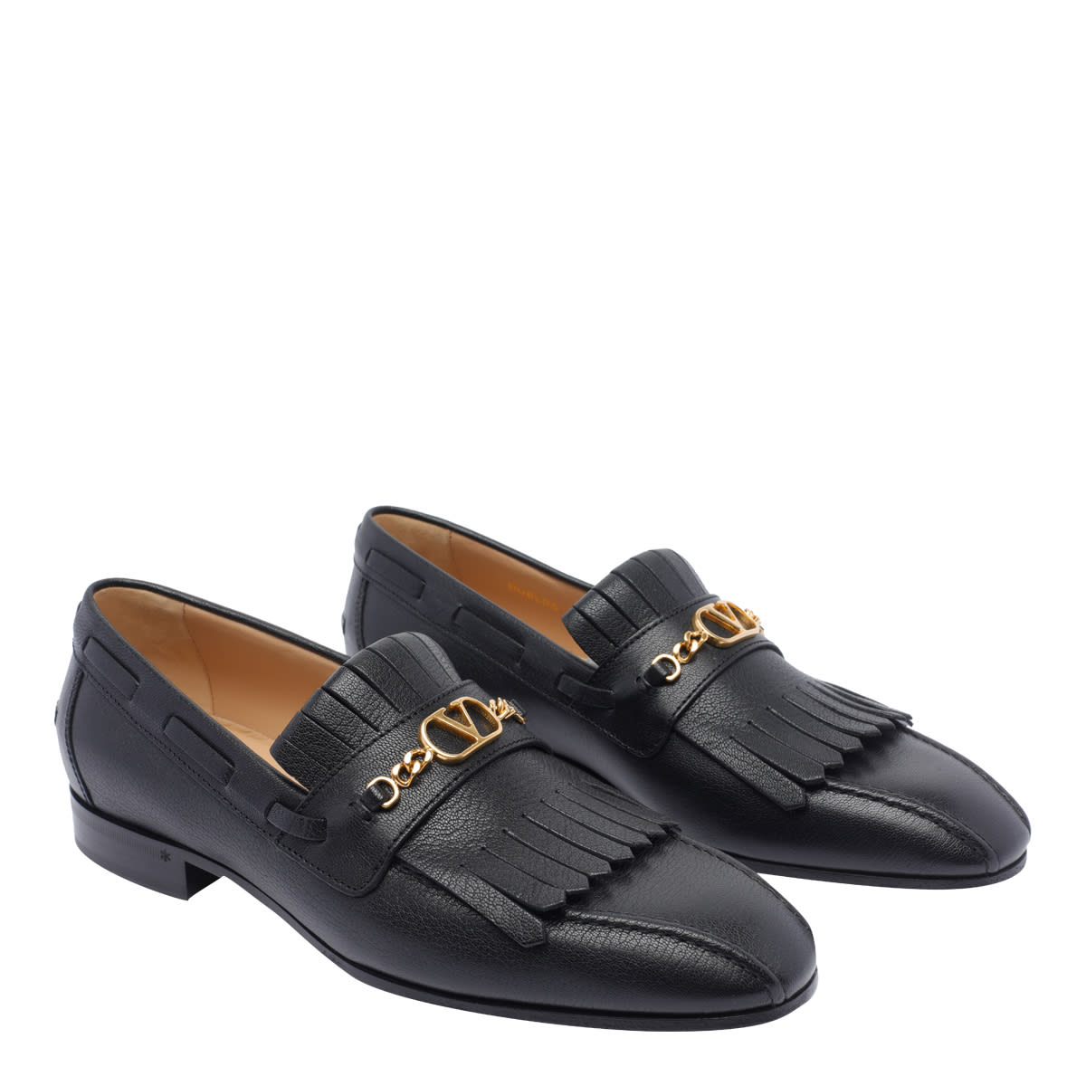 Valentino Vlogo Signature Kidskin Loafer With Fringes