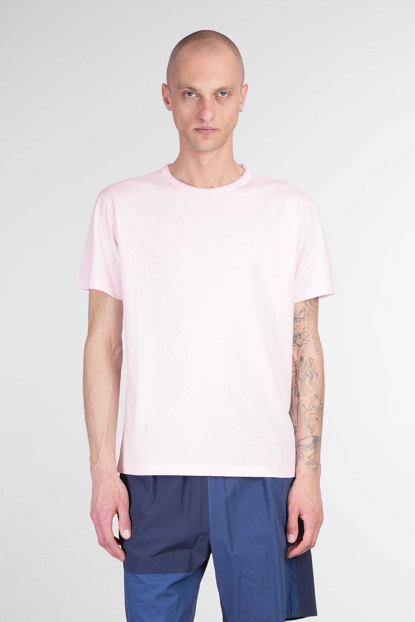 T-shirt In Rose-pink Cotton