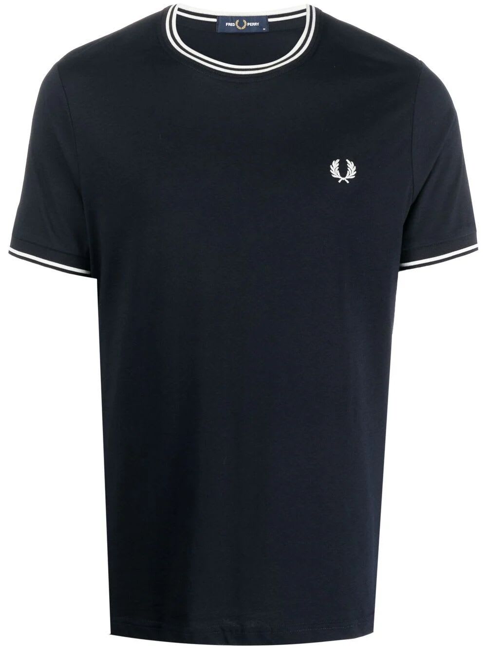Shop Fred Perry Fp Twin Tipped T-shirt In Navy
