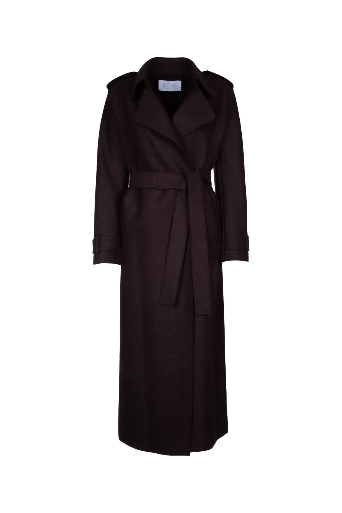 Shop Harris Wharf London Women Long Trench In Dark Brown