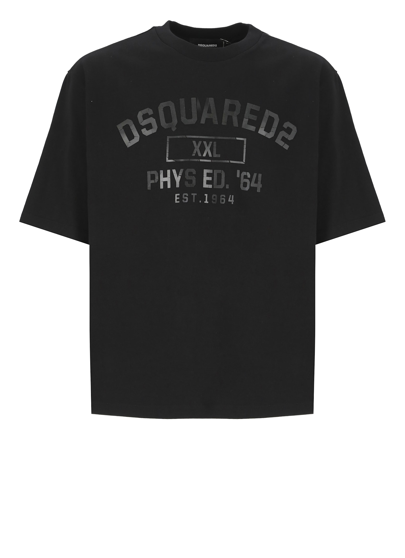 Dsquared2 Physical Education Crew Neck Graphic T-shirt In Black