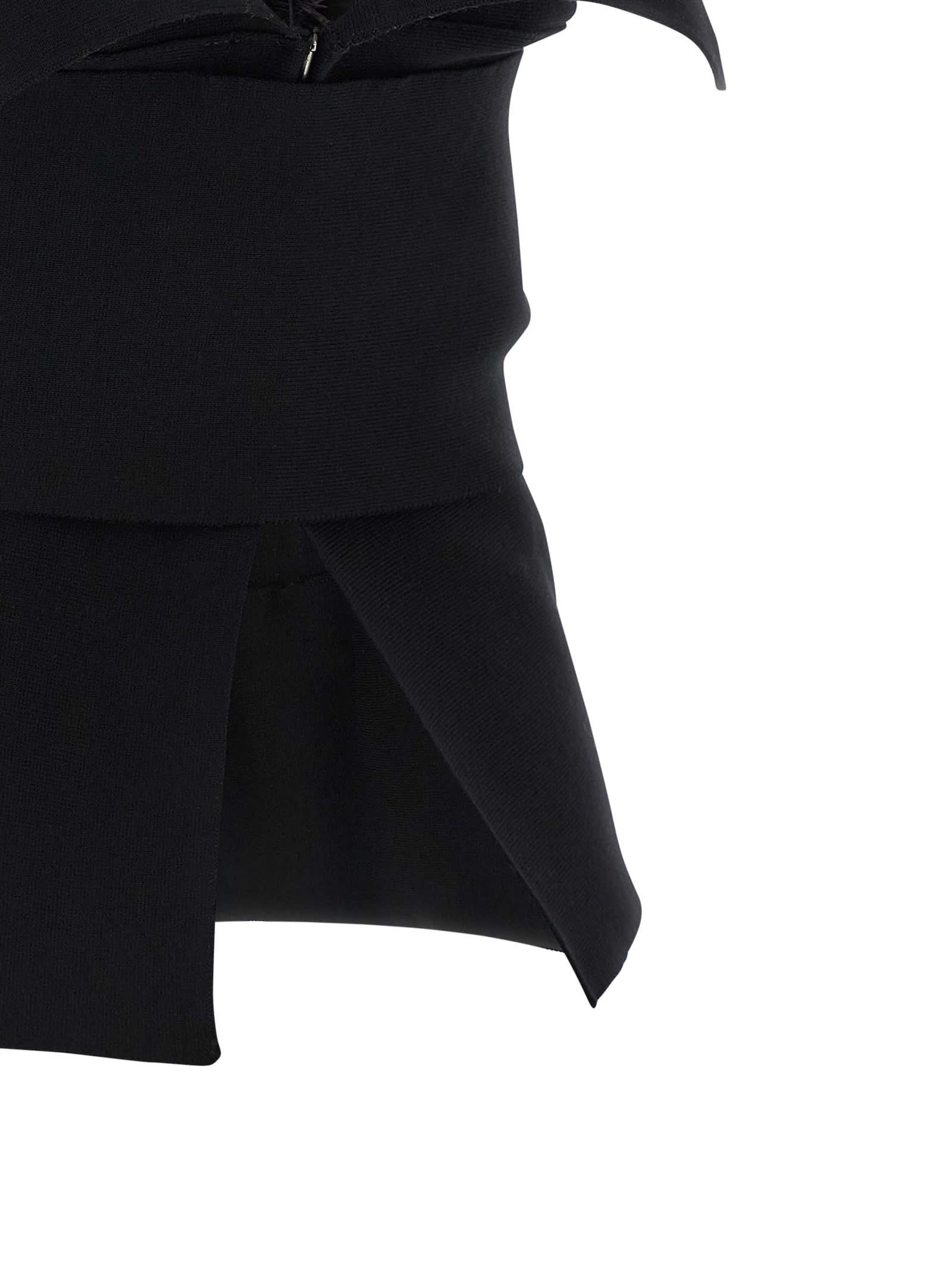 Alberta Ferretti High Waist Straight Leg Trousers With Crease Detailing In Black
