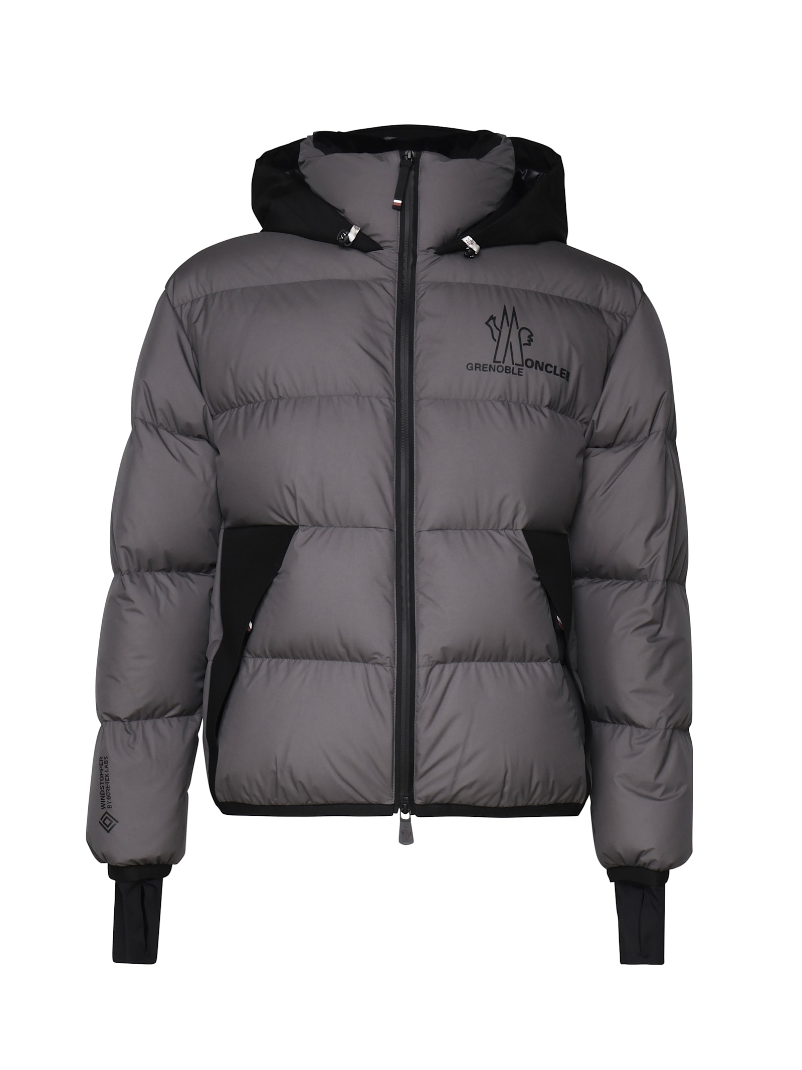 Shop Moncler Marcassin Down Jacket In Grey, Black