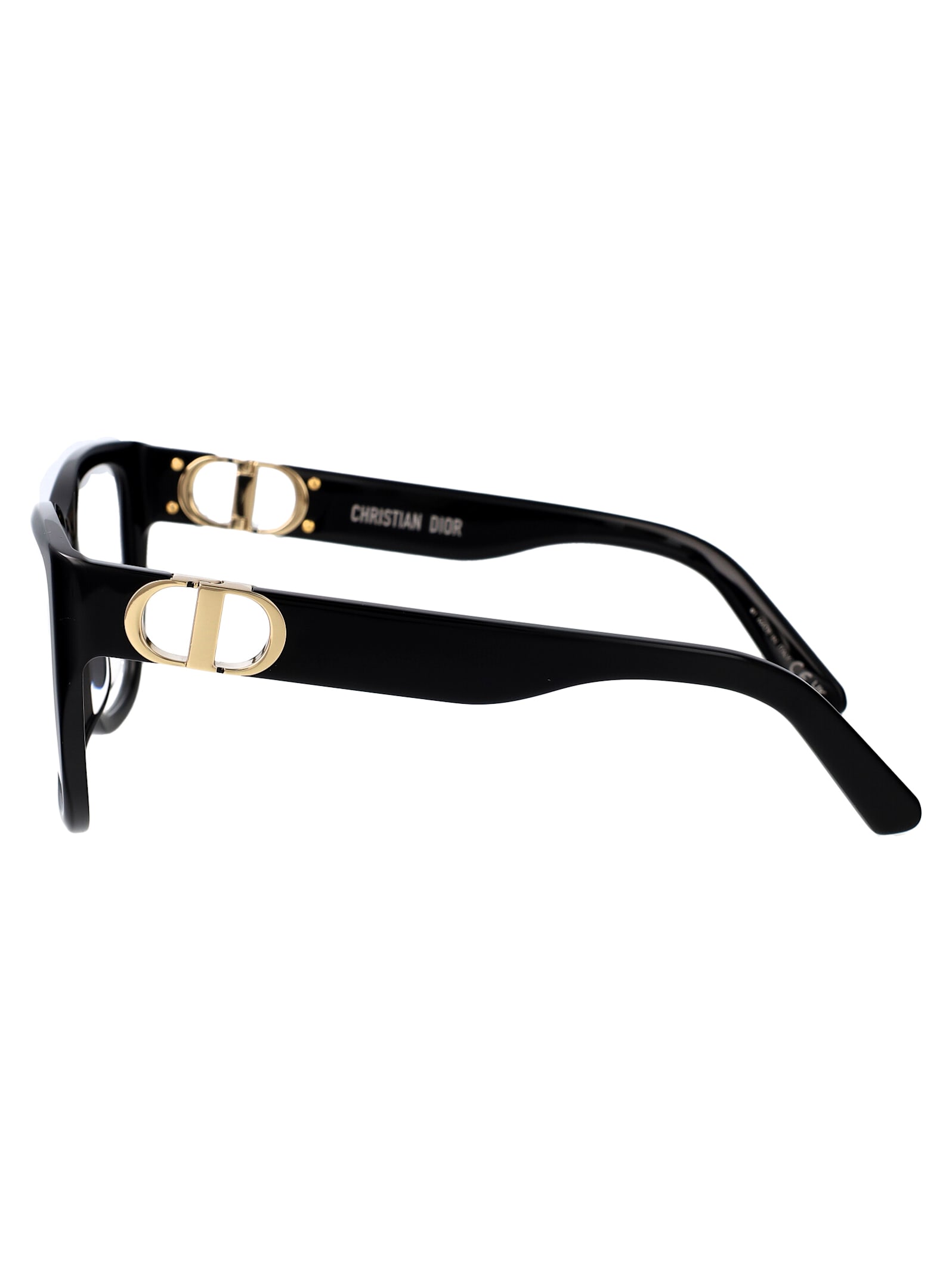 Shop Dior 30montaigneo S2i Glasses In 1000 Shiny Black