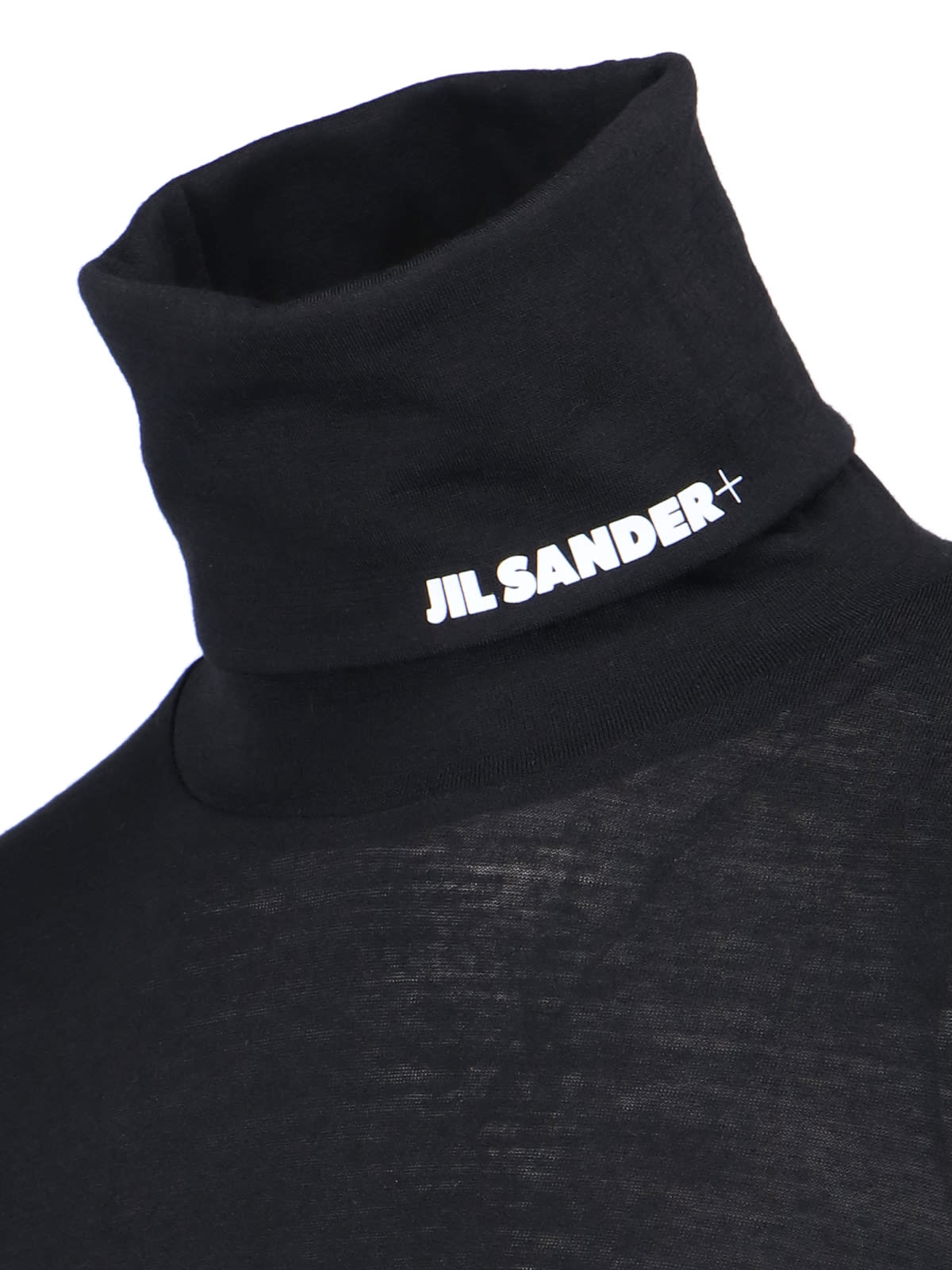 Jil Sander Logo Turtleneck Sweater In Black
