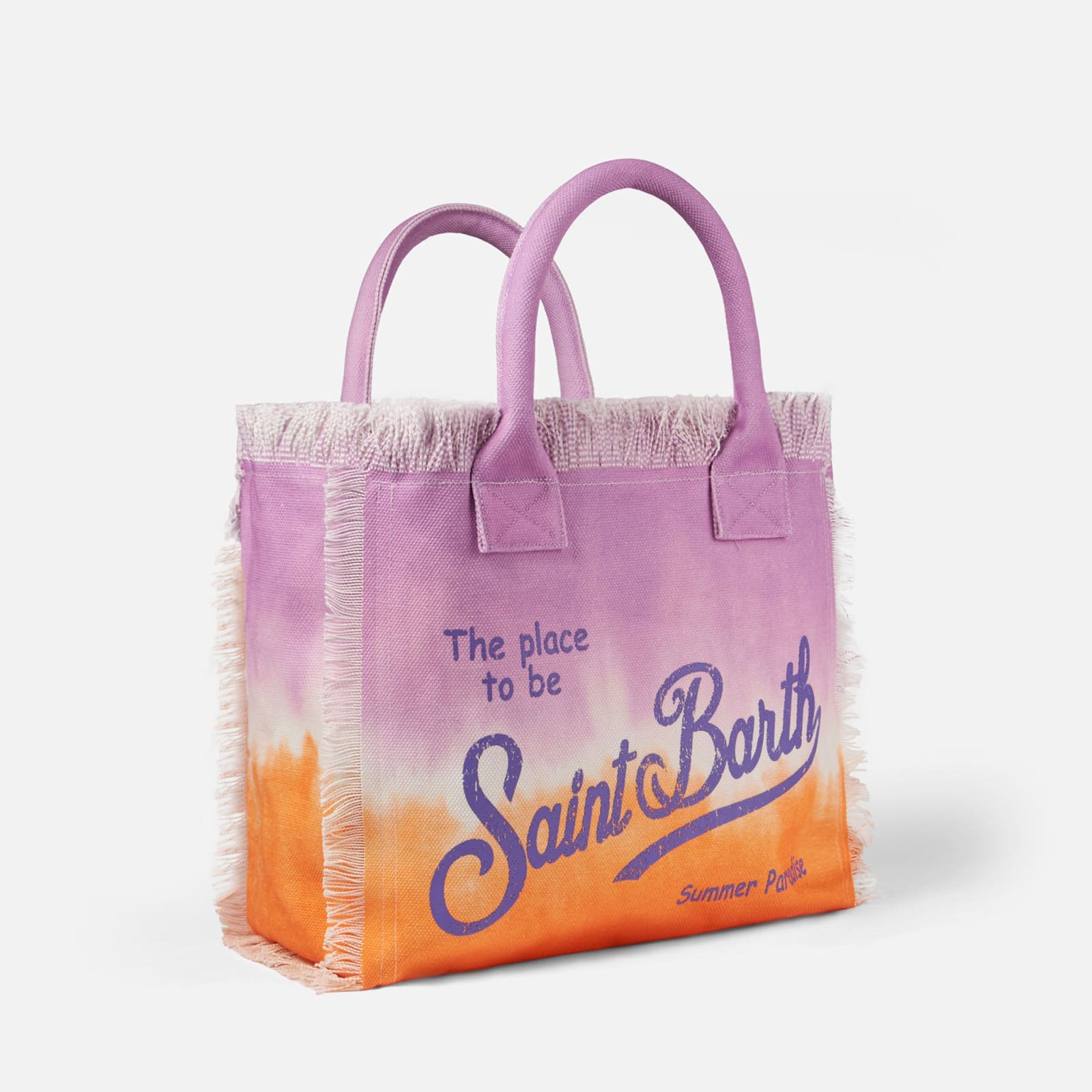 Shop Mc2 Saint Barth Vanity Tie Dye Canvas Shoulder Bag In Pink