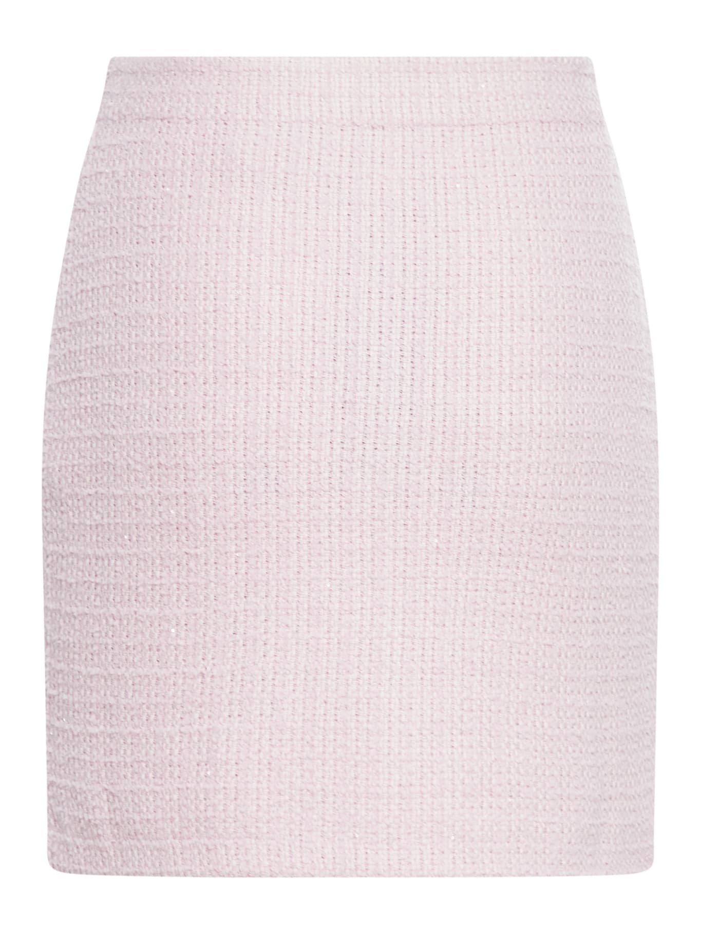 Shop Self-portrait Viscose Blend Knit Miniskirt In Pink