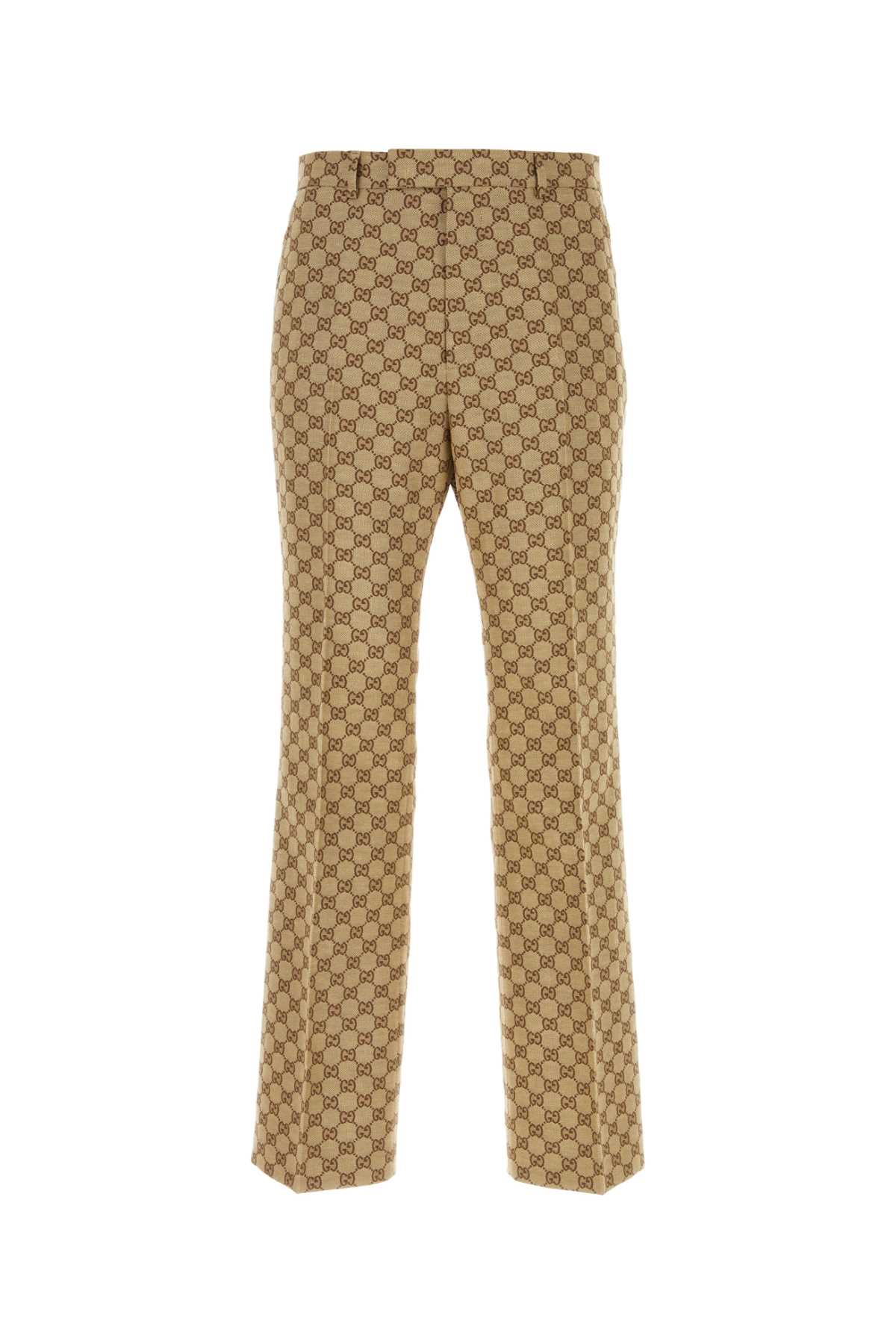 Shop Gucci Gg Supreme Fabric Pant In Camelebony