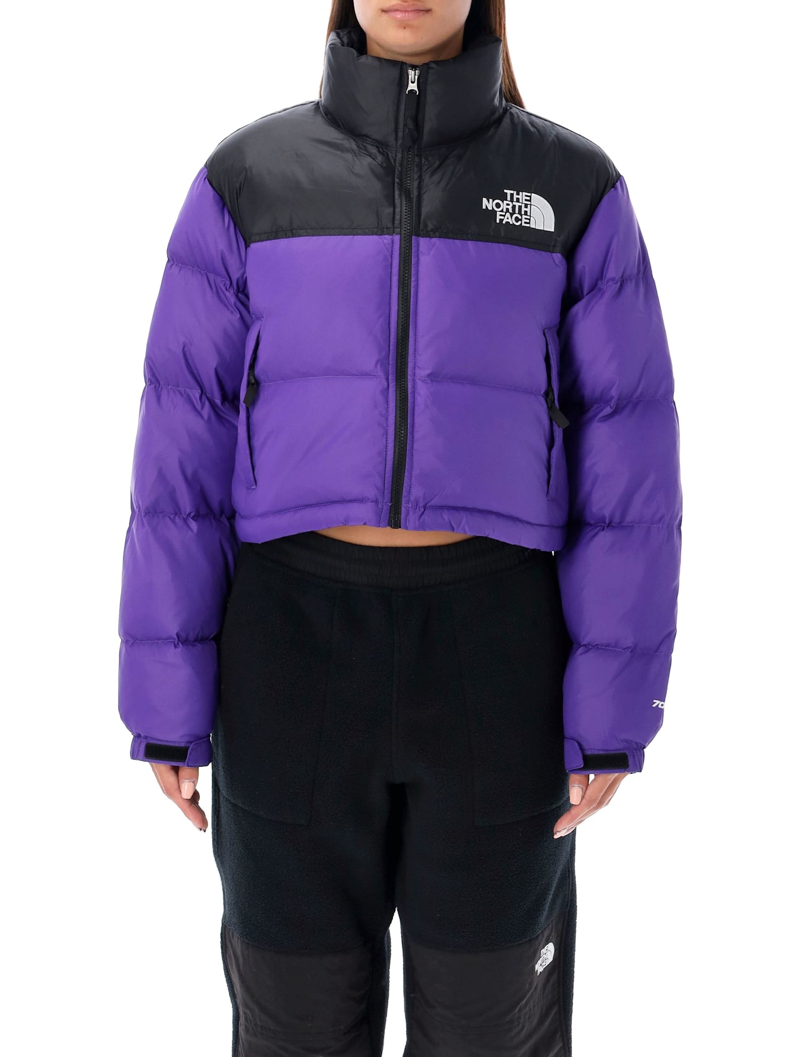 Shop The North Face Nuptse Short Jacket In Peak Purple