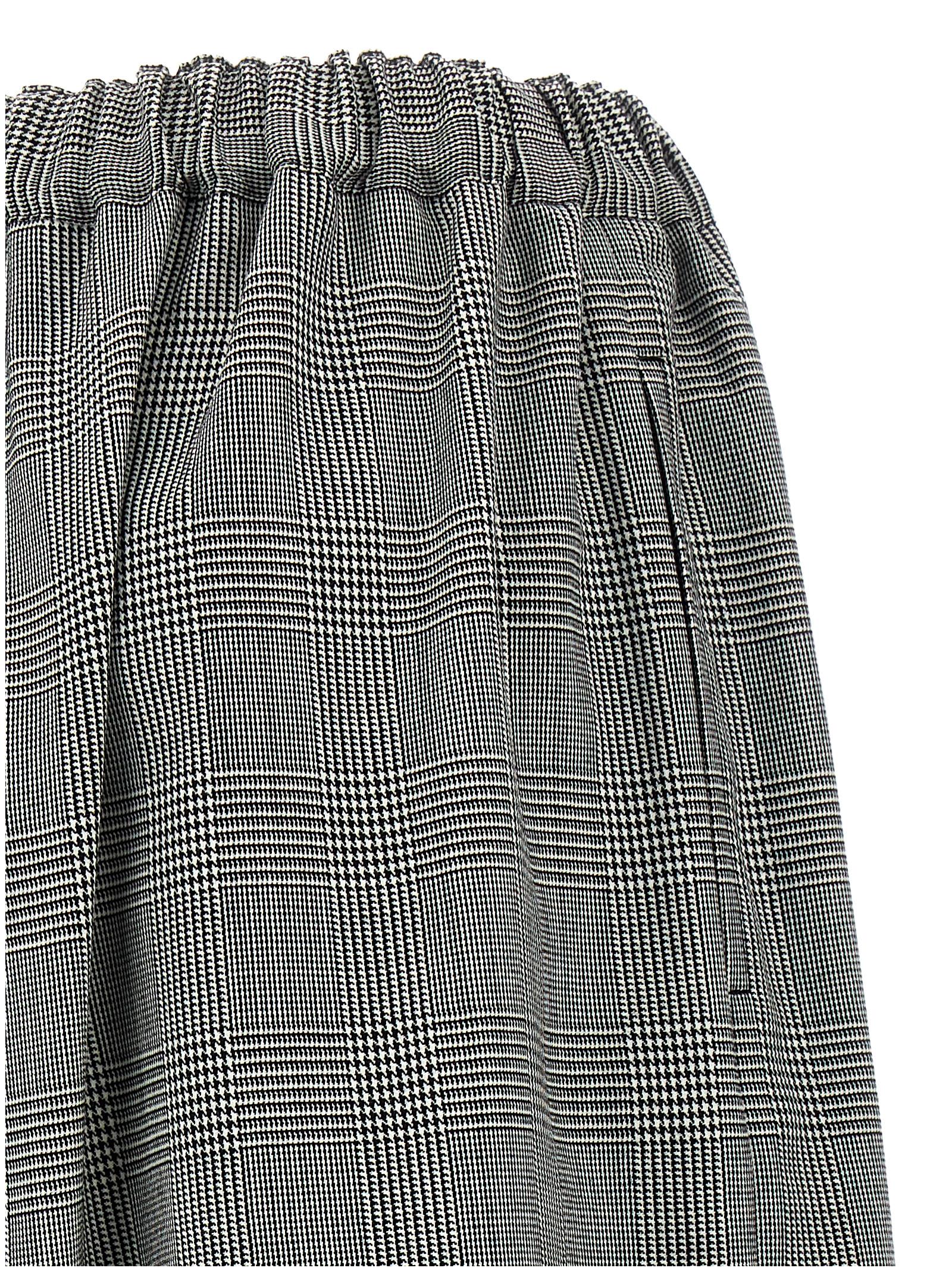 Comme Des Garçons Checked Wool Trousers Wide Leg In Gray