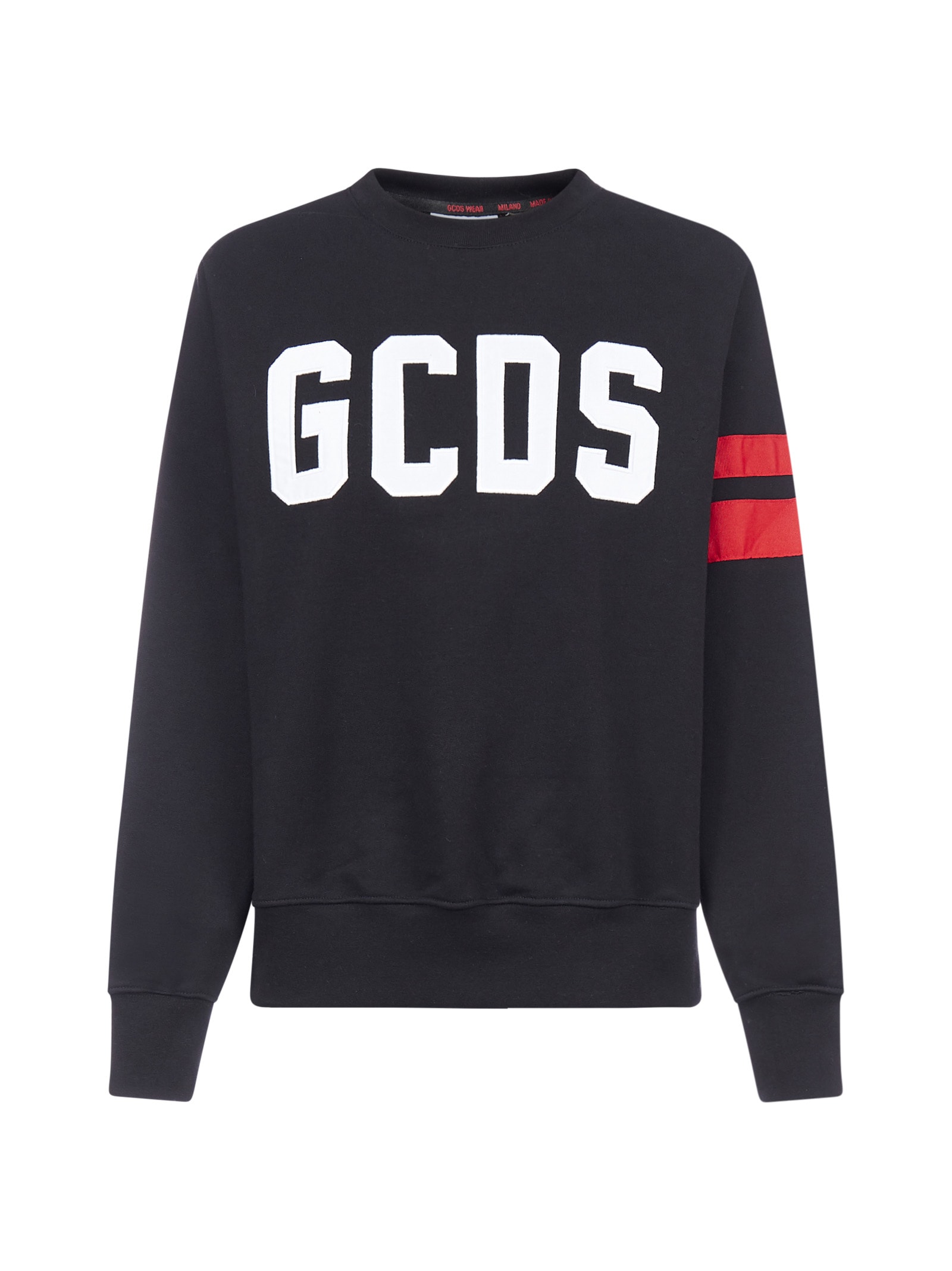 Gcds Logo Cotton Sweatshirt In Black