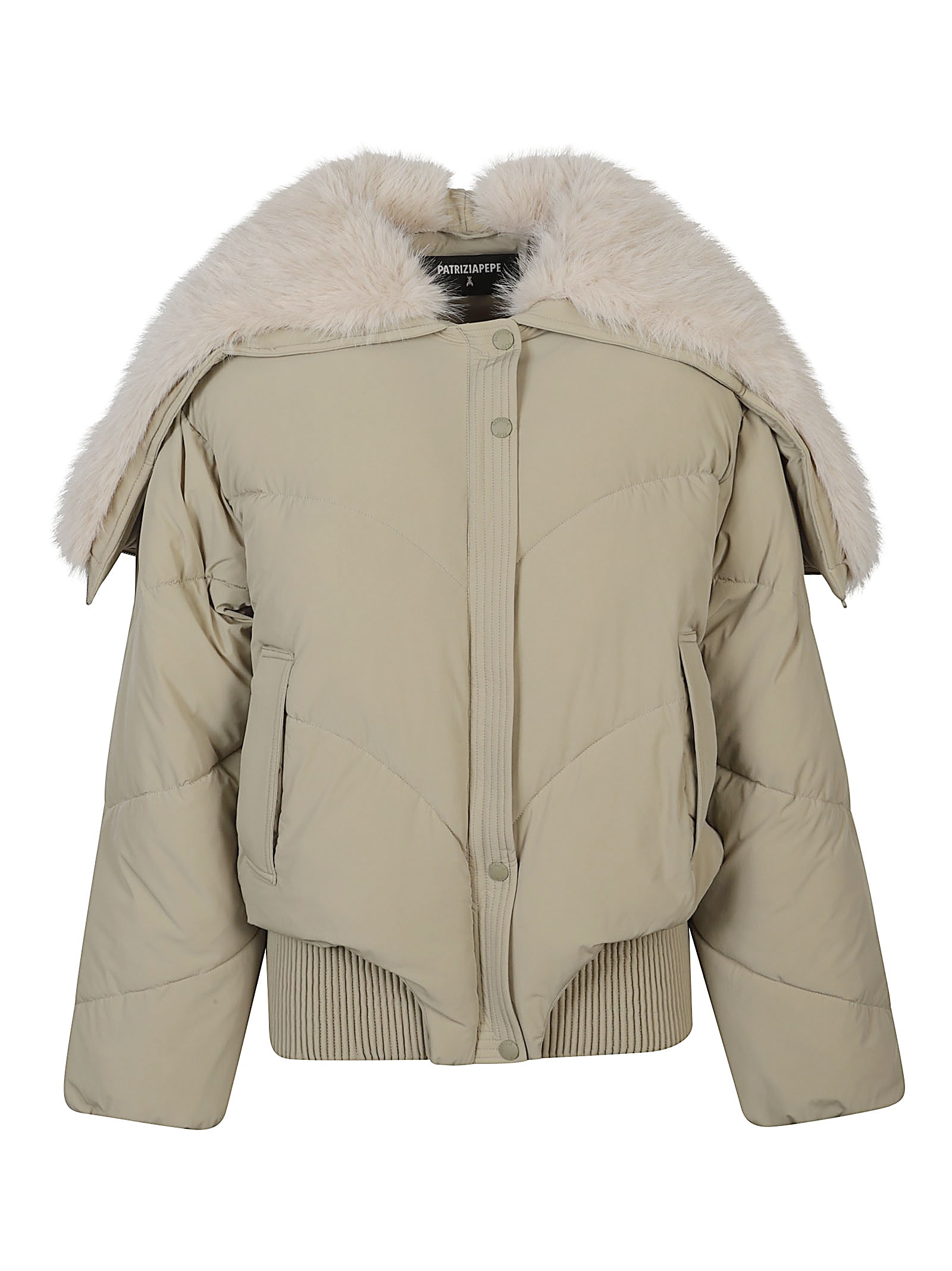 Patrizia Pepe Down Jacket In Brown
