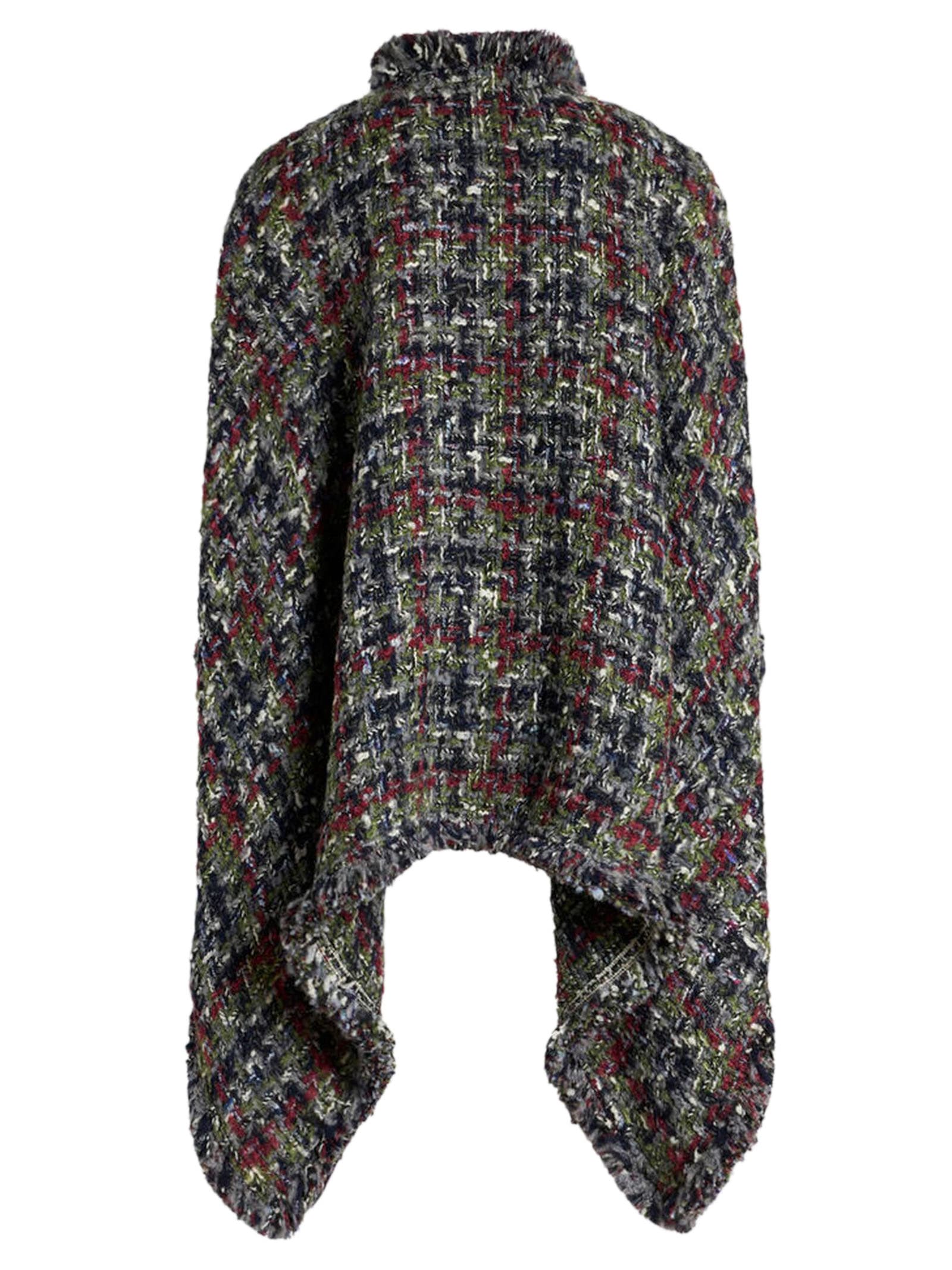 Shop Etro Wool-blend Bouclé Cape In Multicolour