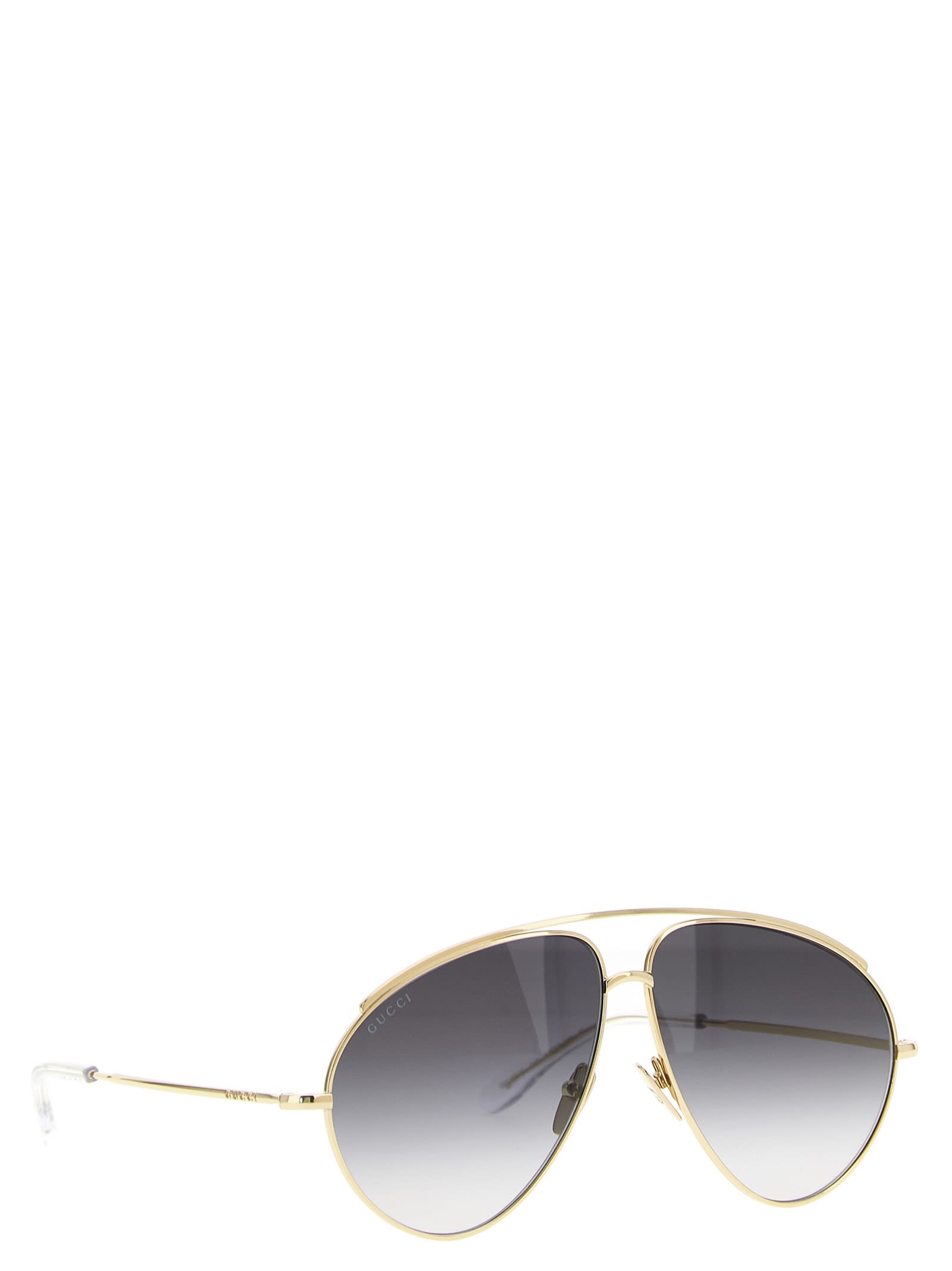 Gucci Gold Metal Aviator Sunglasses Women In Gold