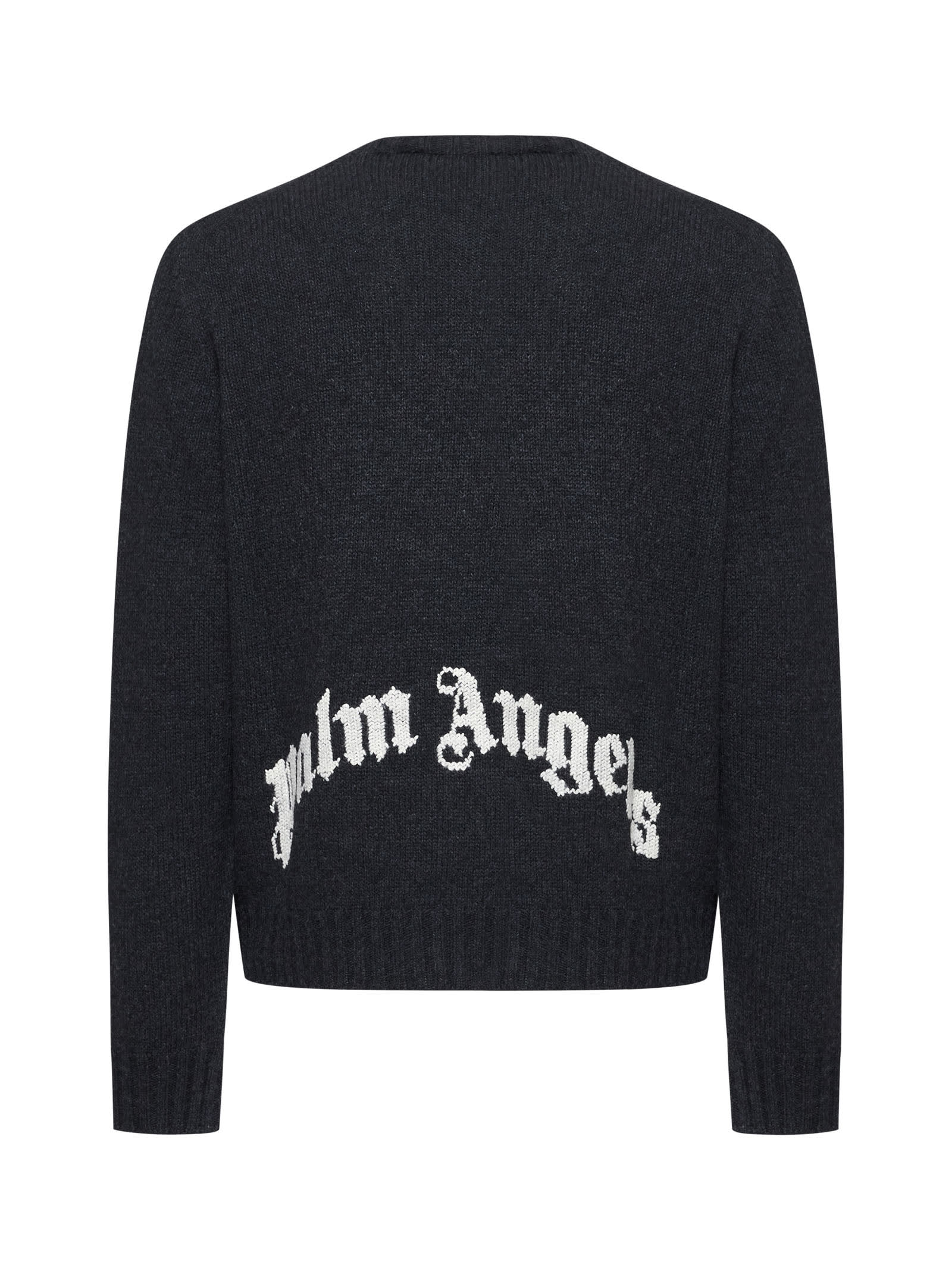 Shop Palm Angels Sweater In Dark Grey Off White