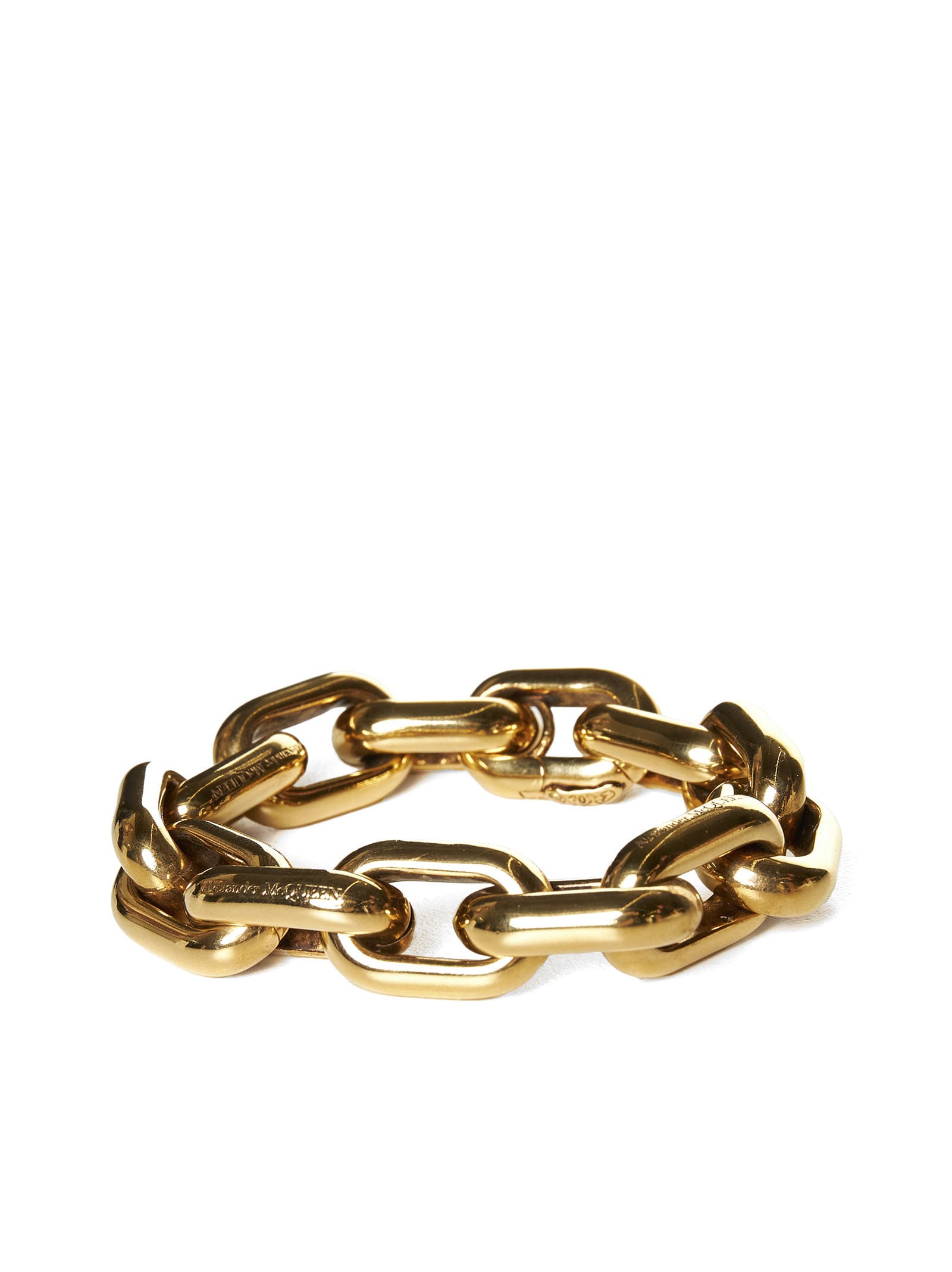 Shop Alexander Mcqueen Bracelet In Light Ant.gold