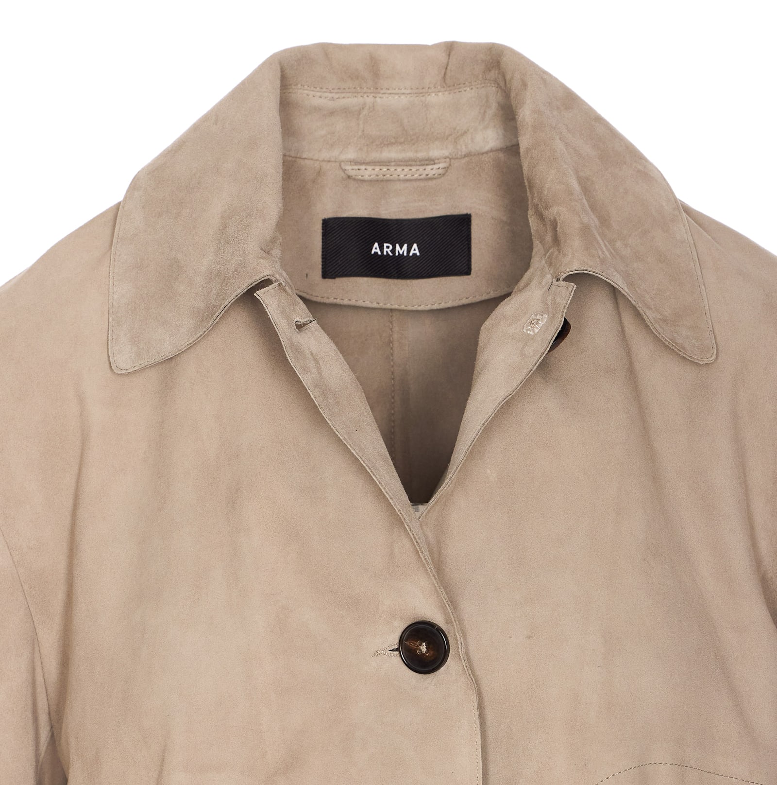 Shop Arma Emy Suede Jacket In Beige