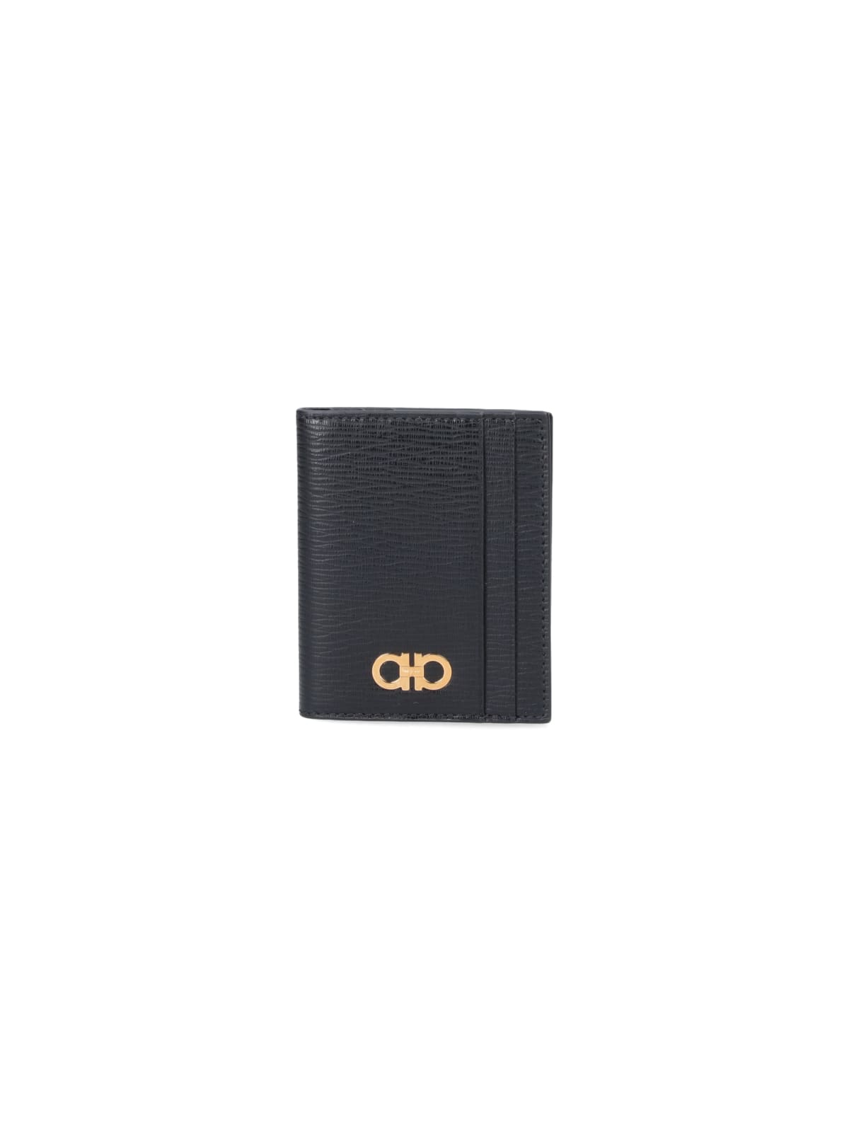 Shop Ferragamo Gancini Bi-fold Wallet In Black
